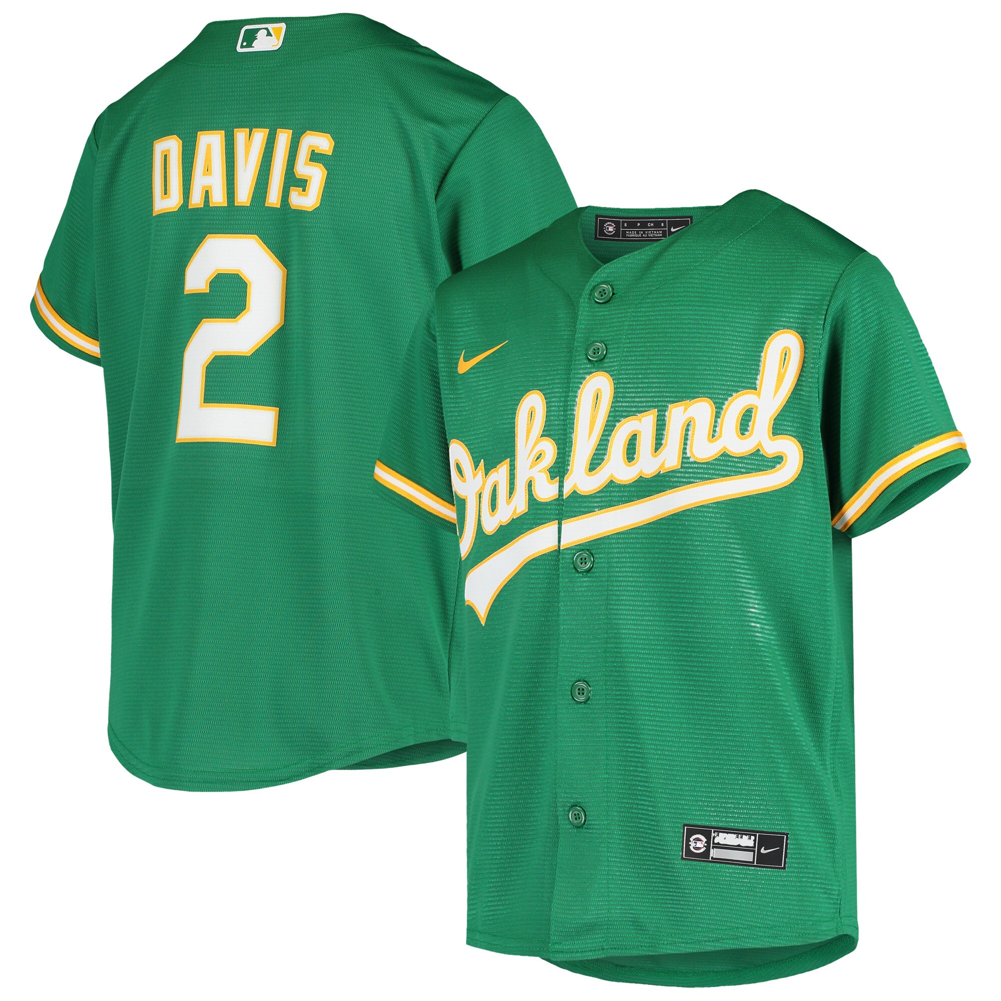Khris Davis Oakland Athletics Youth Alternate Replica Jersey - Green