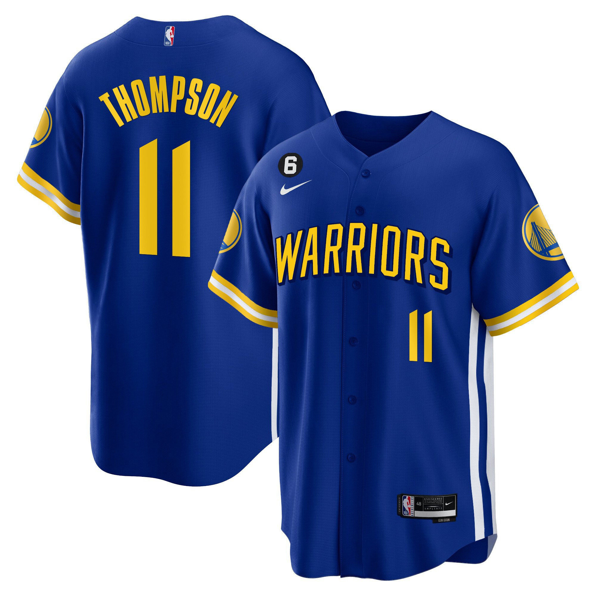 Klay Thompson 11 Golden State Warriors Baseball Men Jersey - Royal
