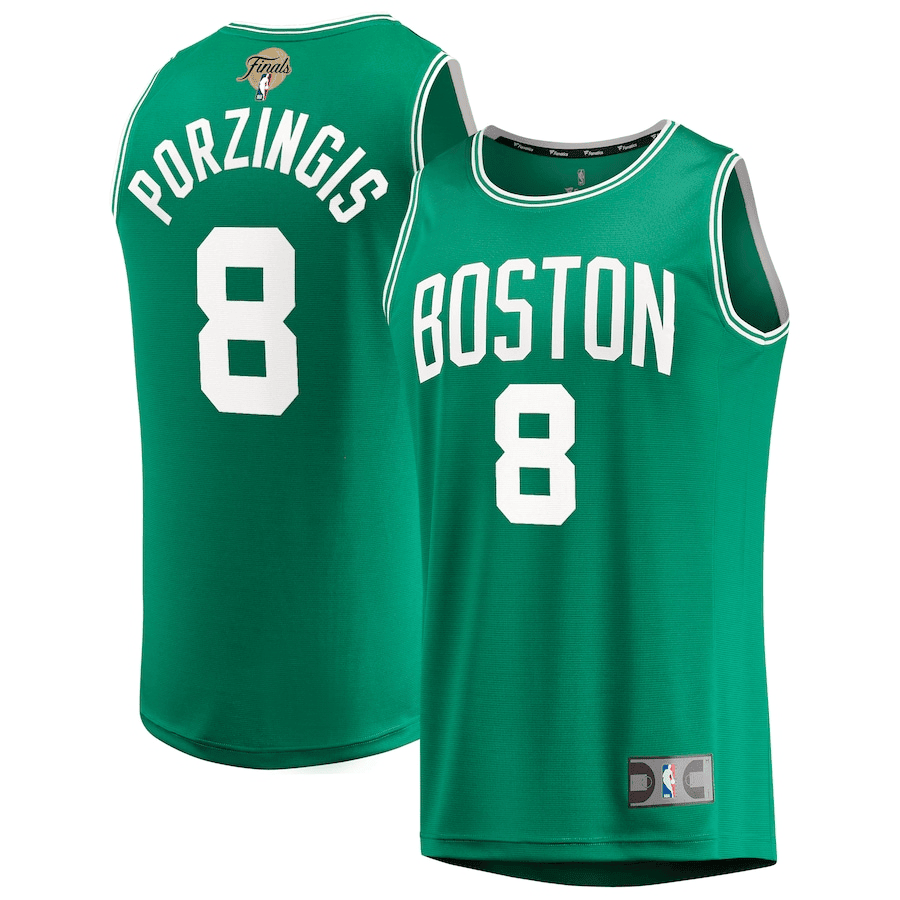 Kristaps Porzingis 8 Boston Celtics 2024 NBA Finals Fast Break Jersey - Icon Edition - Kelly Green