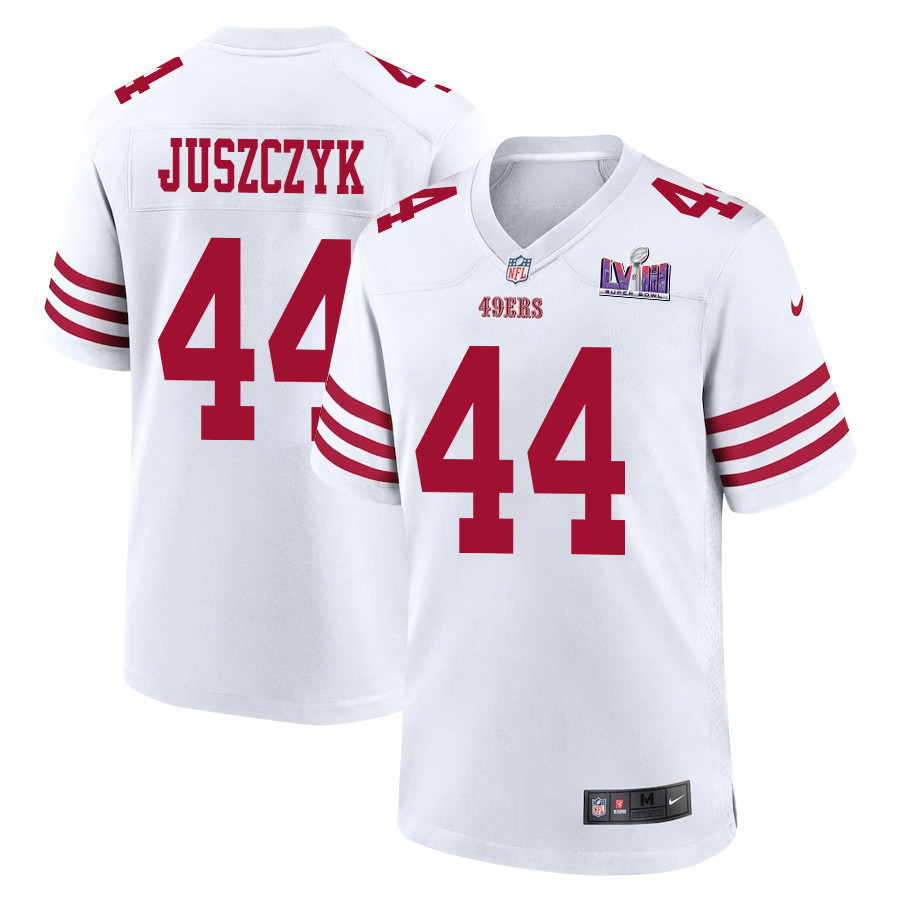 Kyle Juszczyk 44 San Francisco 49ers Super Bowl LVIII Patch Game Men Jersey - White