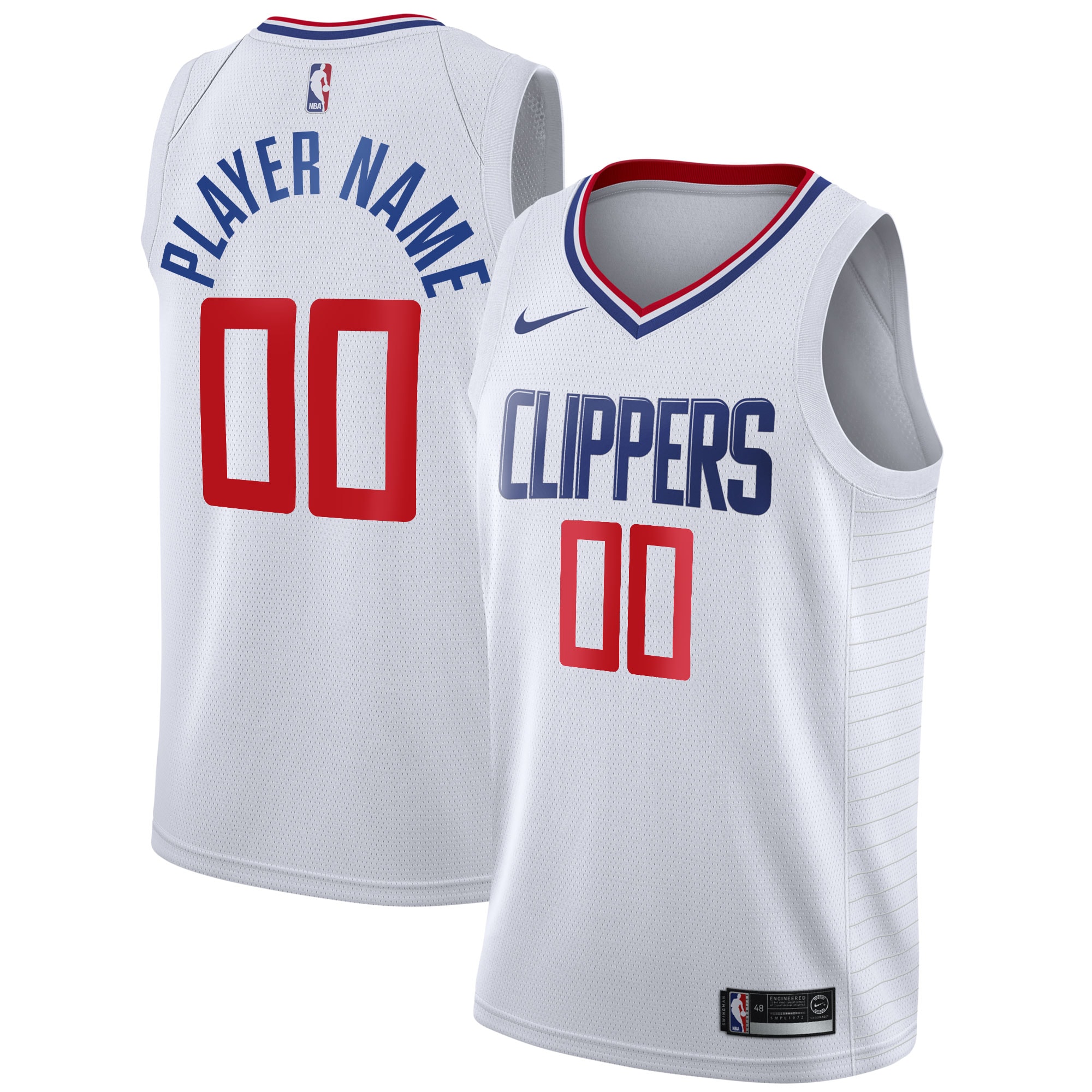 LA Clippers 2020\/21 Swingman Custom Jersey - Association Edition - White