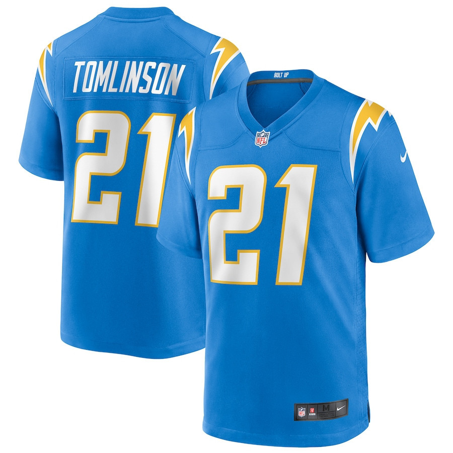LaDainian Tomlinson 21 Los Angeles Chargers Men Game Retired Jersey - Powder Blue