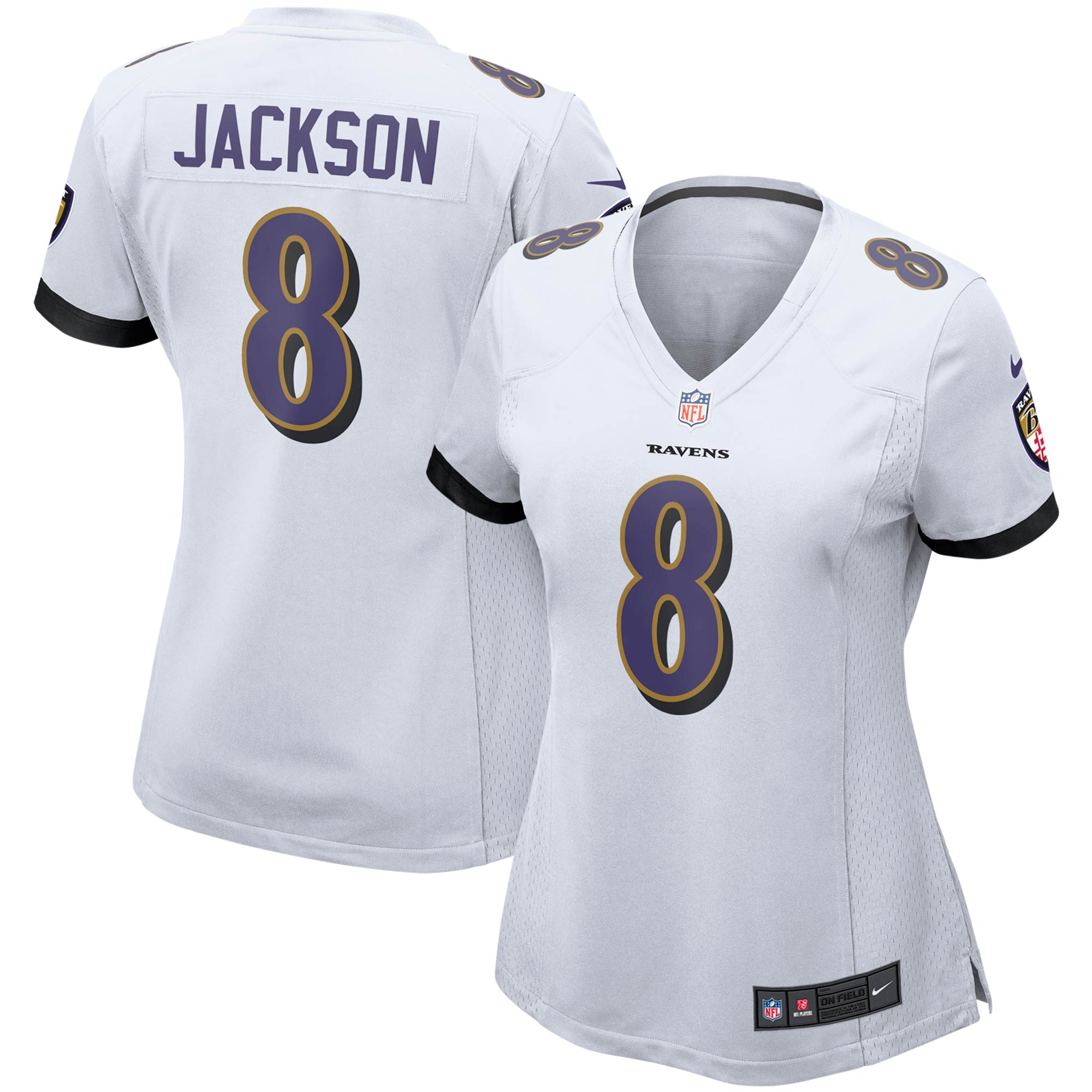 Lamar Jackson Baltimore Ravens Women's Game Jersey - White