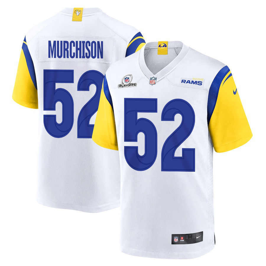 Larrell Murchison 52 Los Angeles Rams 2023 Playoffs Patch Game Men Jersey - White
