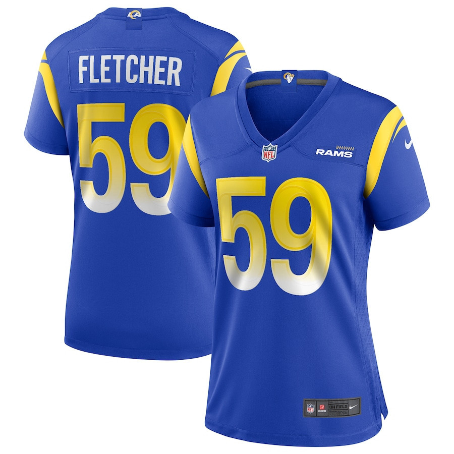London Fletcher 59 Los Angeles Rams Women Game Retired Jersey - Royal