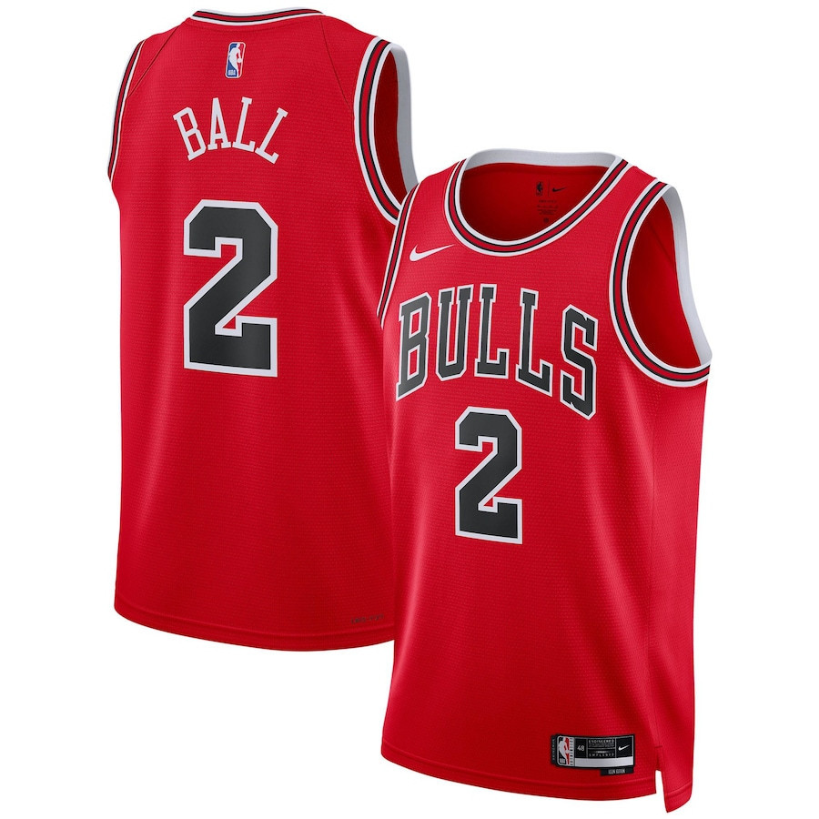 Lonzo Ball 2 Chicago Bulls Unisex Swingman Jersey - Icon Edition - Red