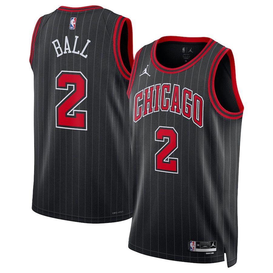 Lonzo Ball 2 Chicago Bulls Unisex Swingman Jersey - Statement Edition - Black