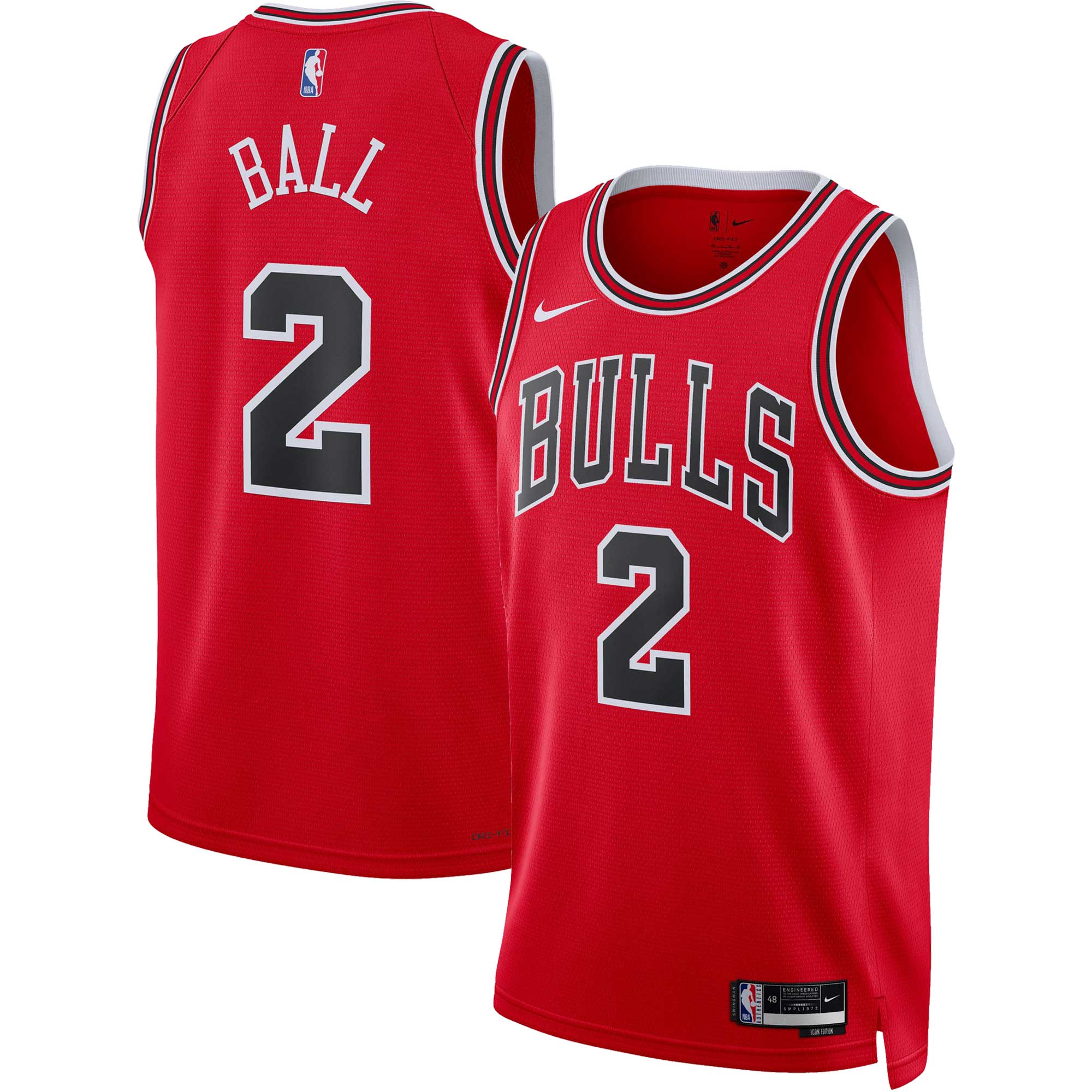 Lonzo Ball Chicago Bulls Unisex Swingman Jersey - Icon Edition - Red