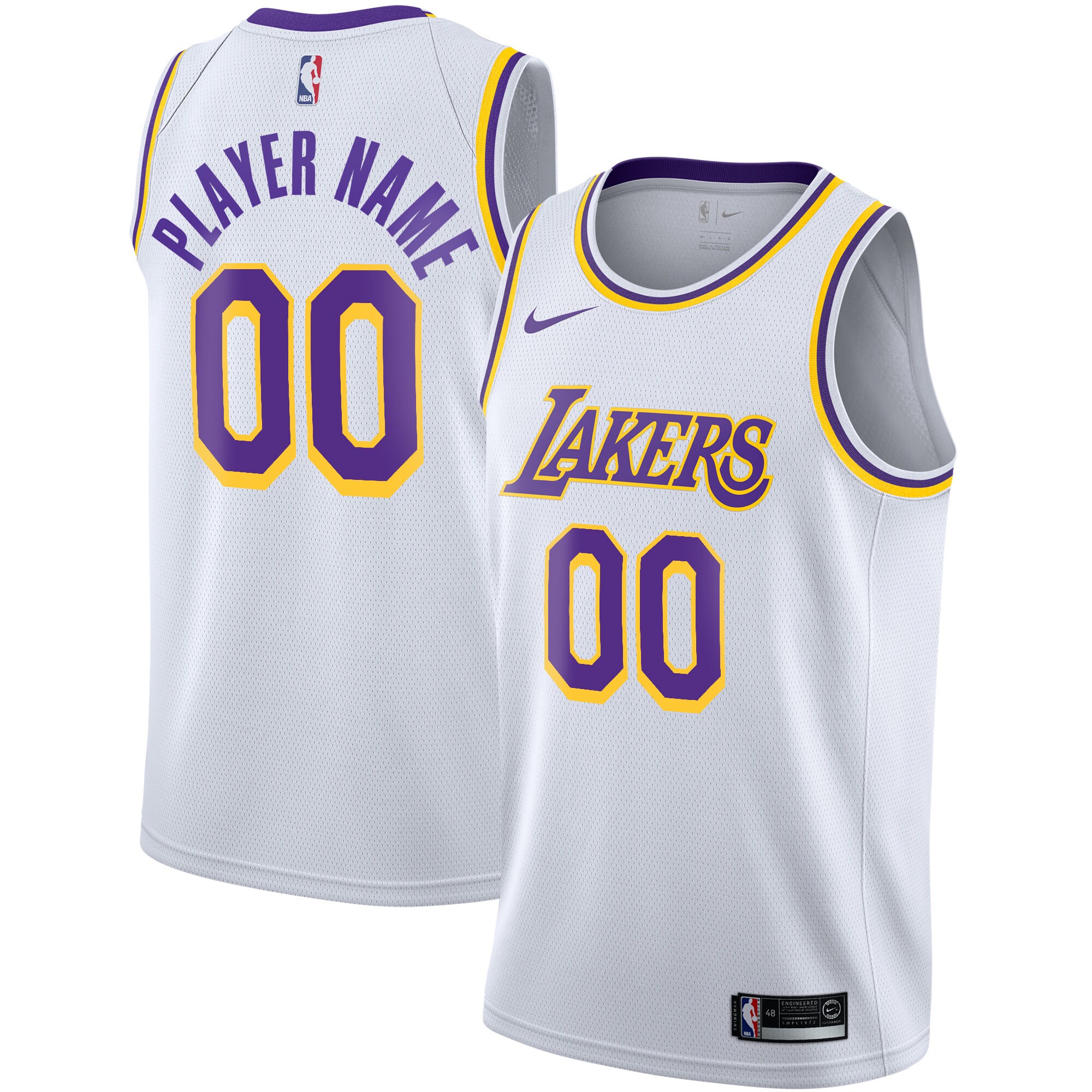 Los Angeles Lakers 2020\/21 Swingman Custom Jersey - Association Edition - White