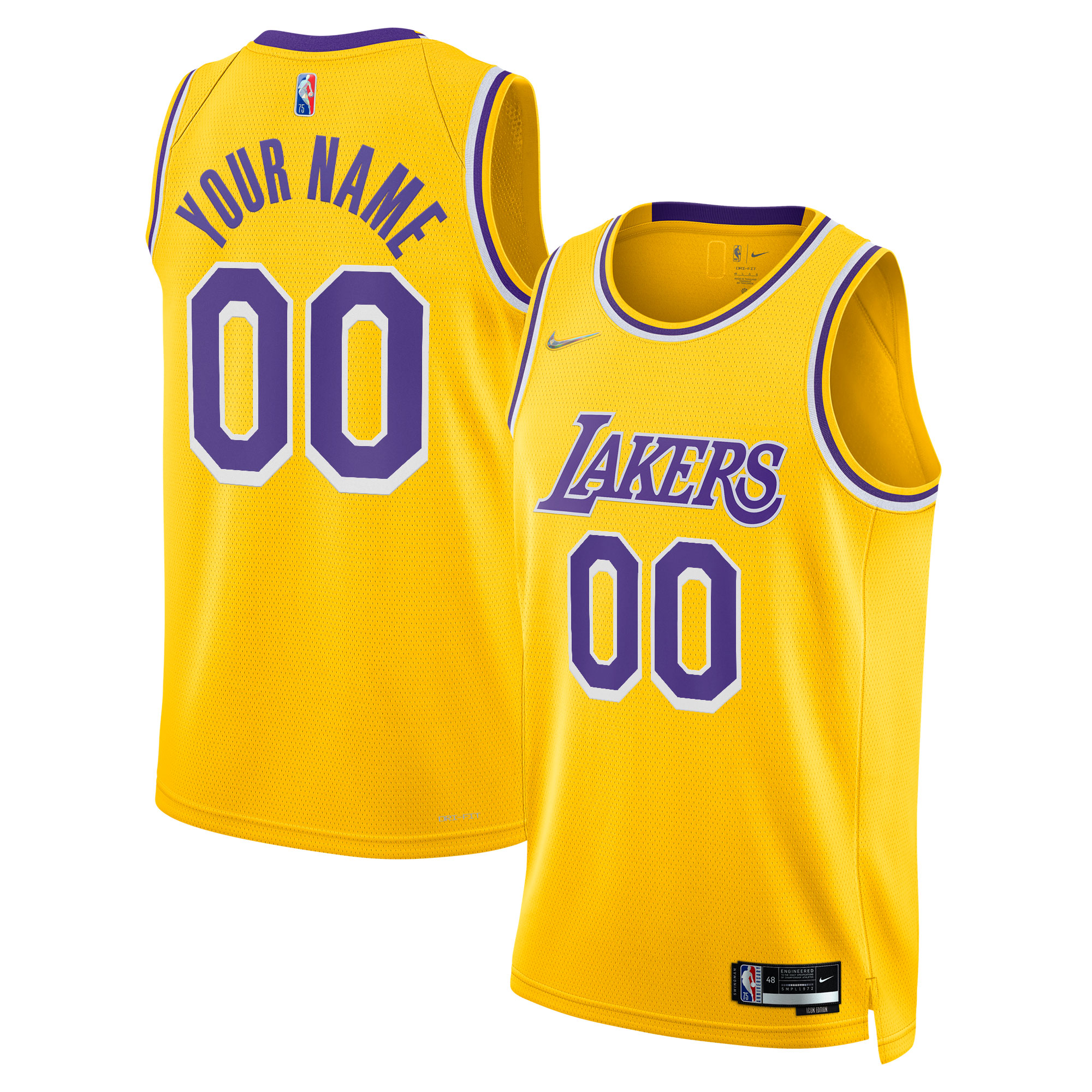 Los Angeles Lakers 2021\/22 Diamond Swingman Custom Jersey - Icon Edition - Gold