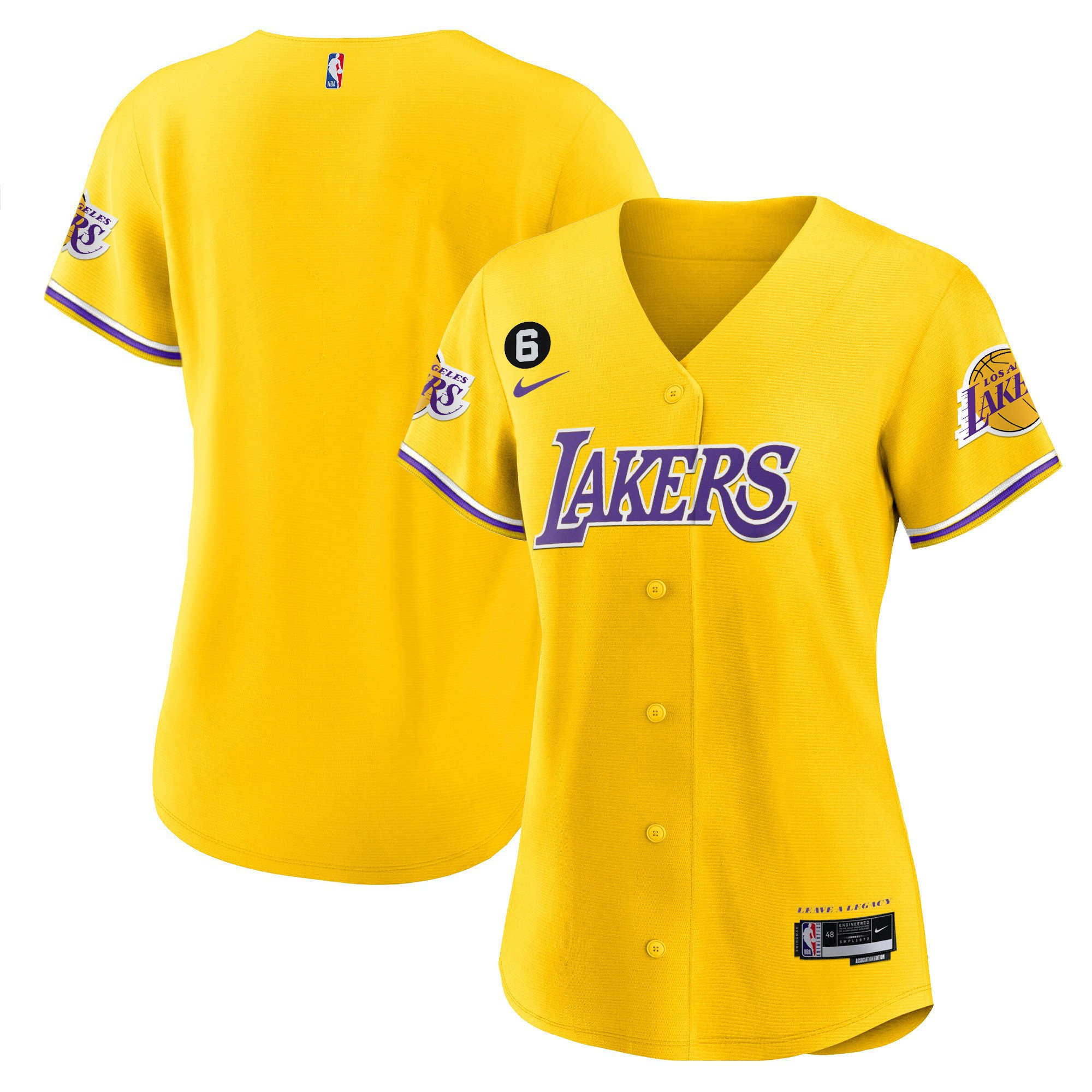 Los Angeles Lakers Baseball Jersey - Gold