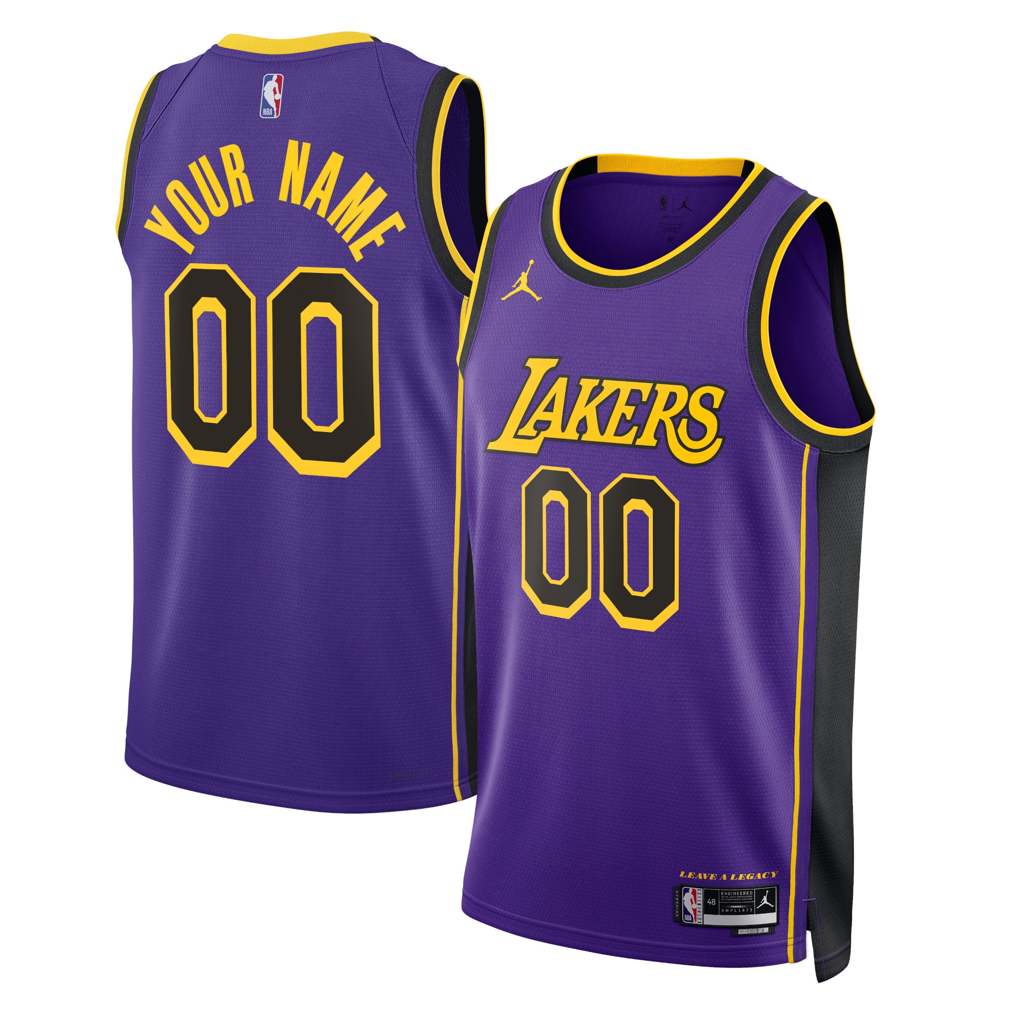 Los Angeles Lakers Jordan Brand Unisex 2022\/23 Swingman Custom Jersey - Statement Edition - Purple