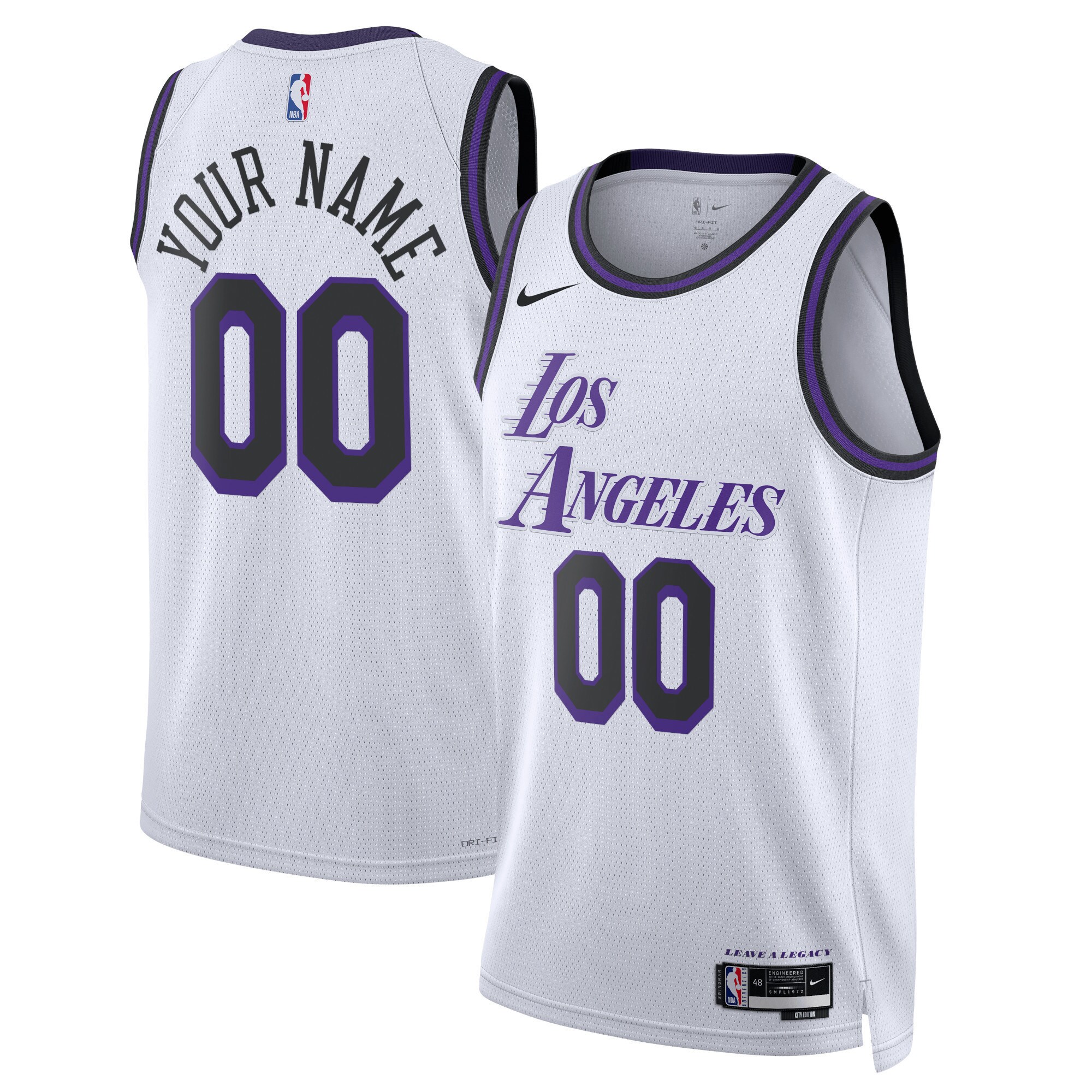 Los Angeles Lakers Unisex 2022\/23 Swingman Custom Jersey - City Edition - White