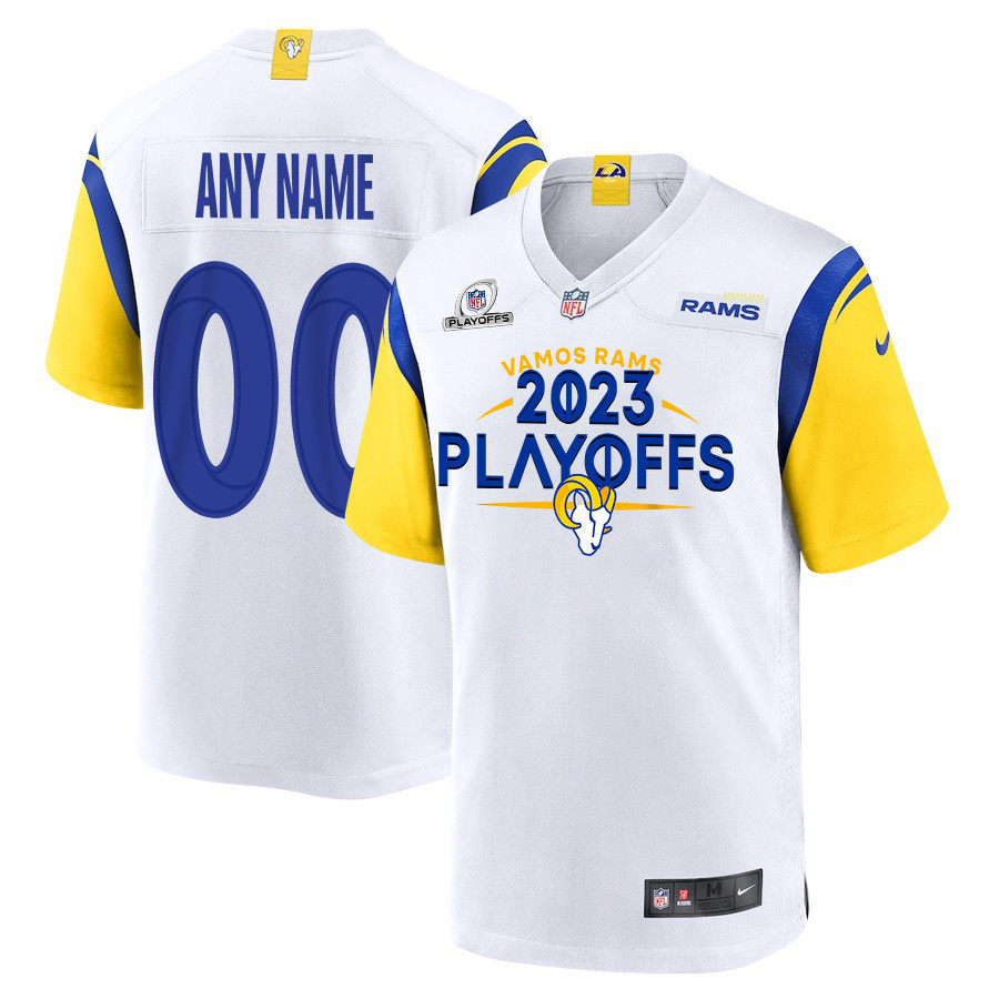 Los Angeles Rams Vamos Rams 2023 Playoffs Game Men Custom Jersey - White