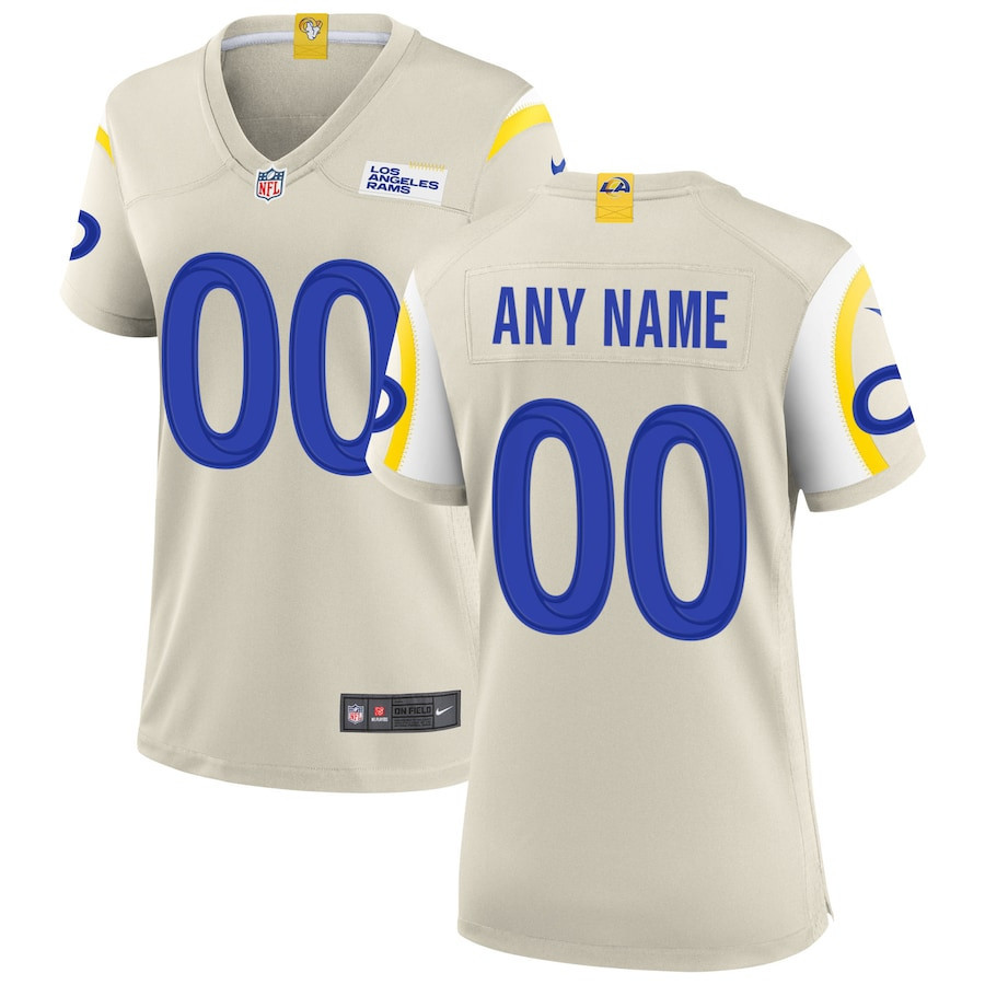 Los Angeles Rams Women Custom Game Jersey - Bone