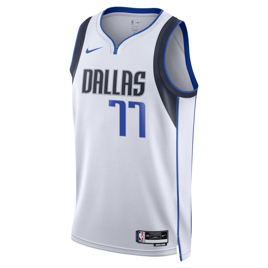 Luka Doncic 77 Dallas Mavericks 2024 FINALS PATCH Swingman Jersey - Association Edition - White