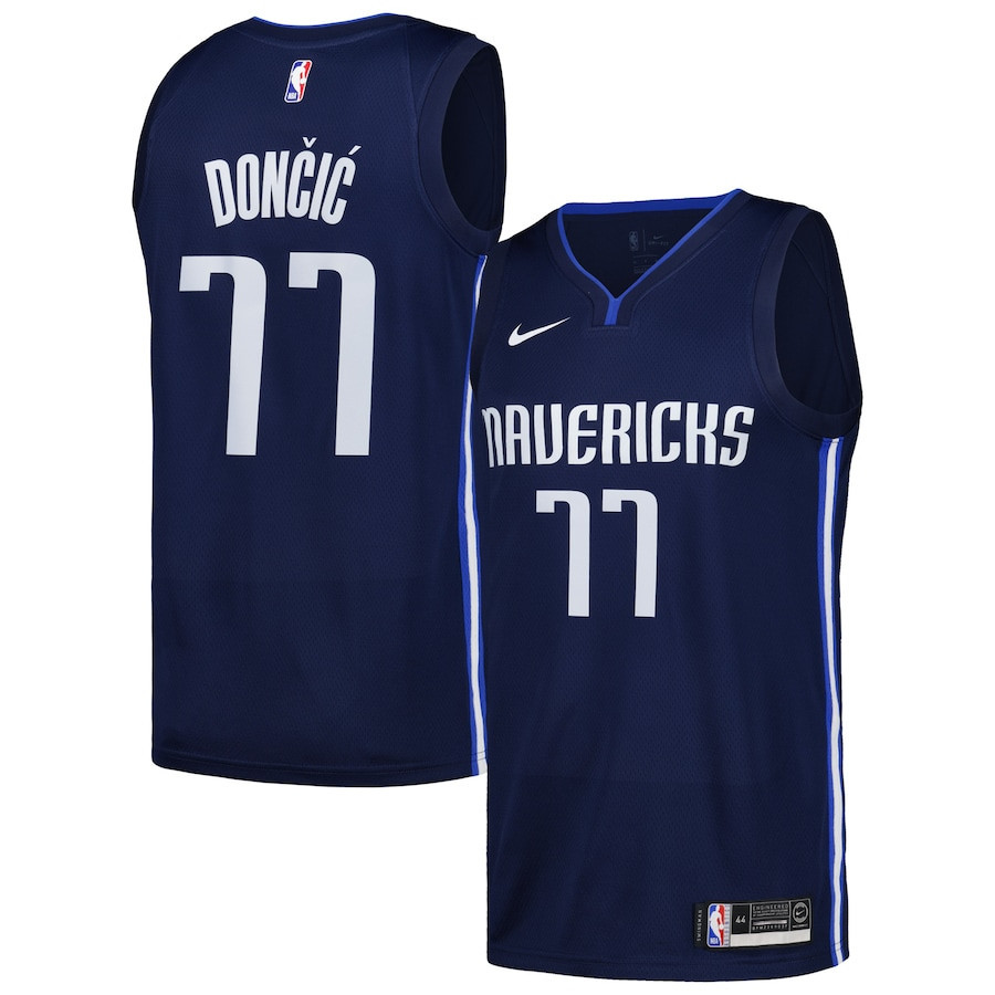Luka Dončić 77 Dallas Mavericks Swingman Men Jersey - City Edition - Navy