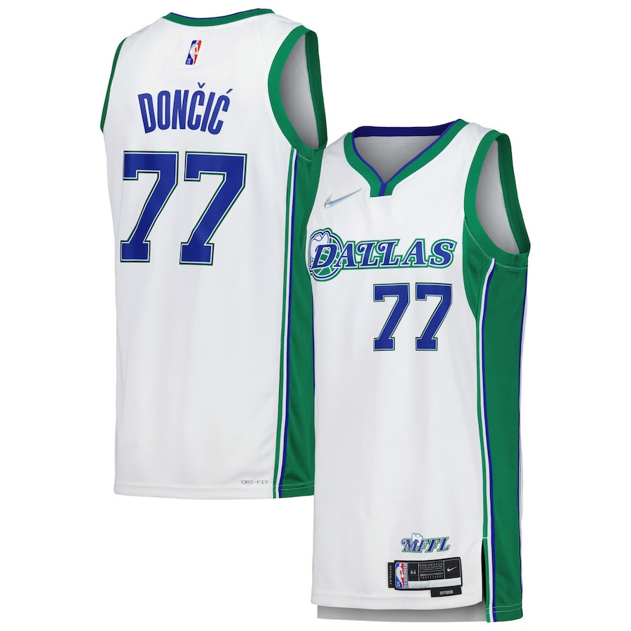 Luka Dončić 77 Dallas Mavericks Swingman Men Jersey - City Edition - White