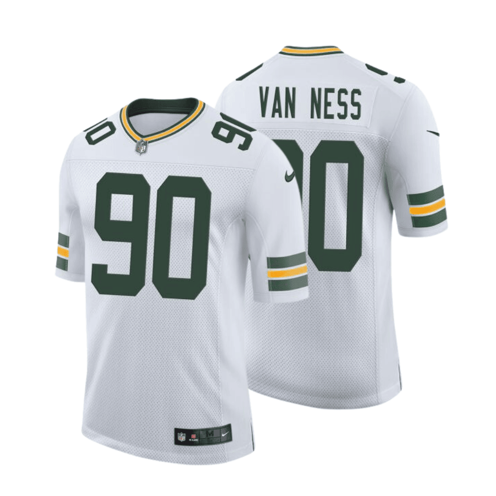 Lukas Van Ness 90 Green Bay Packers Men Away Limited Jersey - White