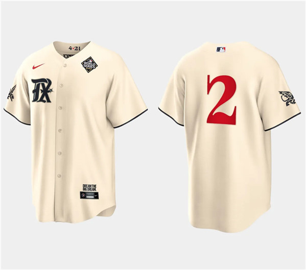 Marcus Semien 2 Texas Rangers 2023 World Series Stitched Baseball Jersey - Cream
