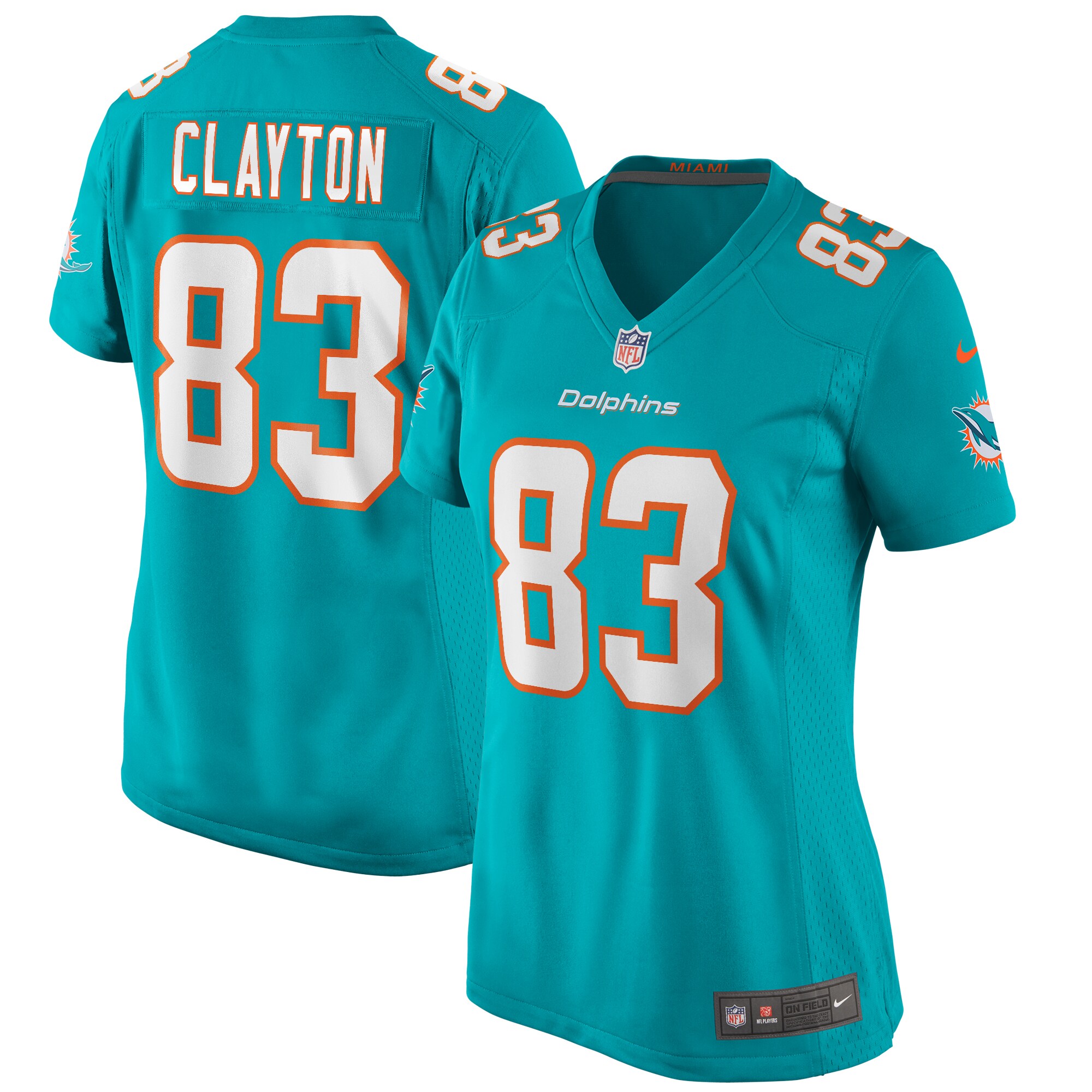 Mark Clayton Miami Dolphins Women's Game Retired Player Jersey - Aqua