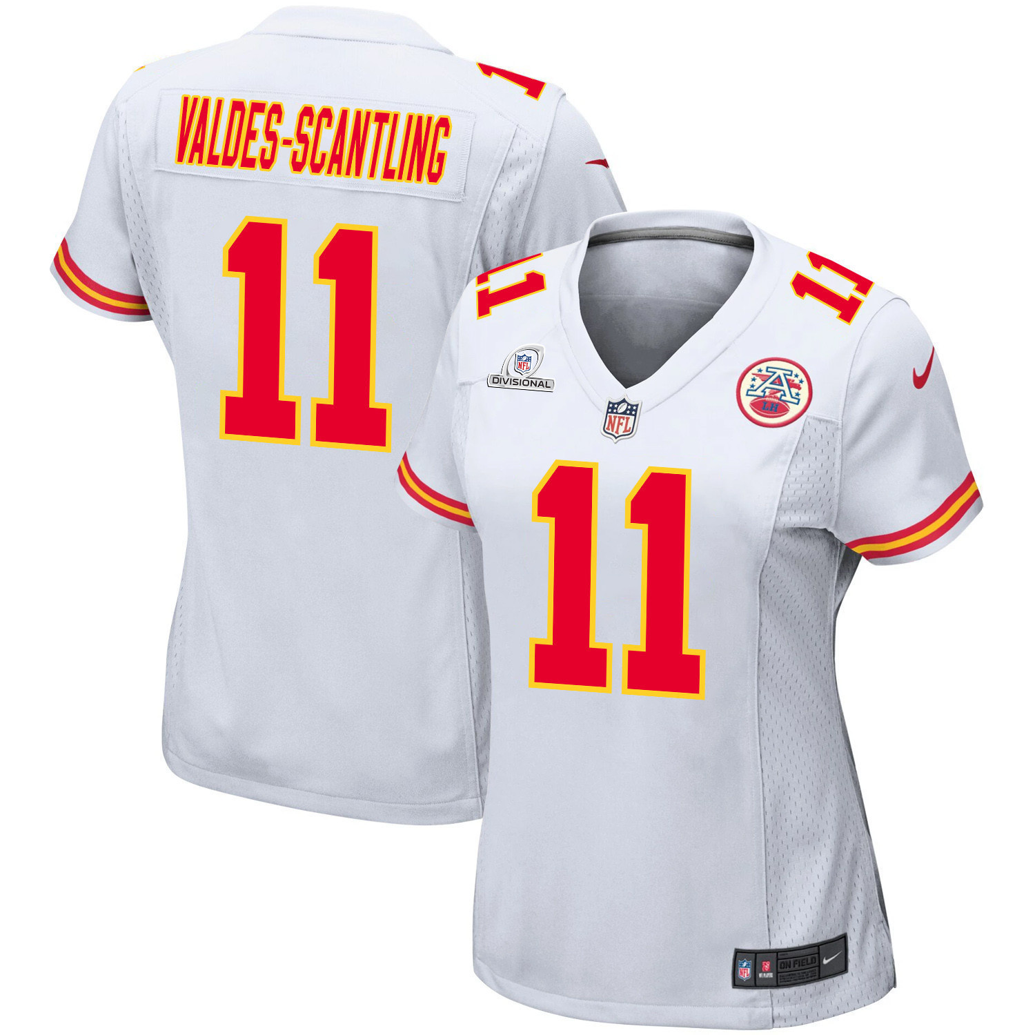 Marquez Valdes-Scantling 11 Kansas City Chiefs Super Bowl LVIII Patch Game Women Jersey - White