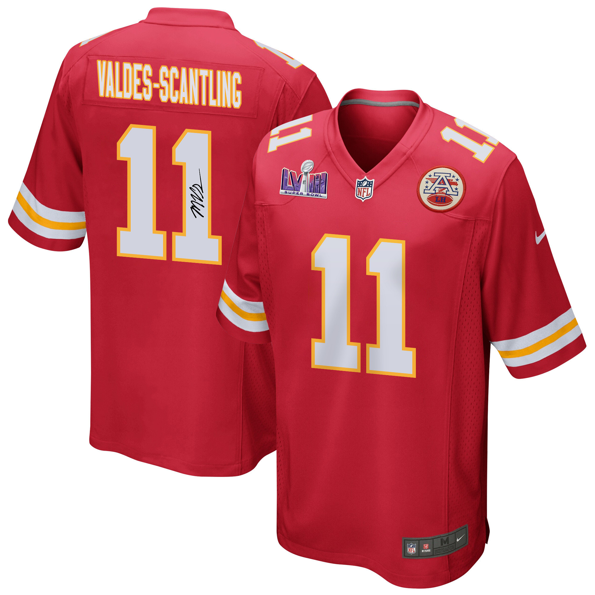 Marquez Valdes-Scantling 11 Signed Kansas City Chiefs Super Bowl LVIII Game Men Jersey - Red
