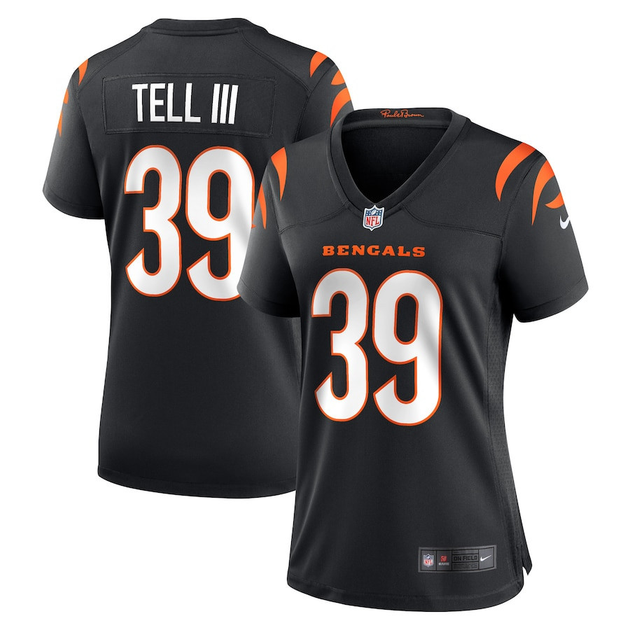 Marvell Tell III 39 Cincinnati Bengals Women Game Jersey - Black