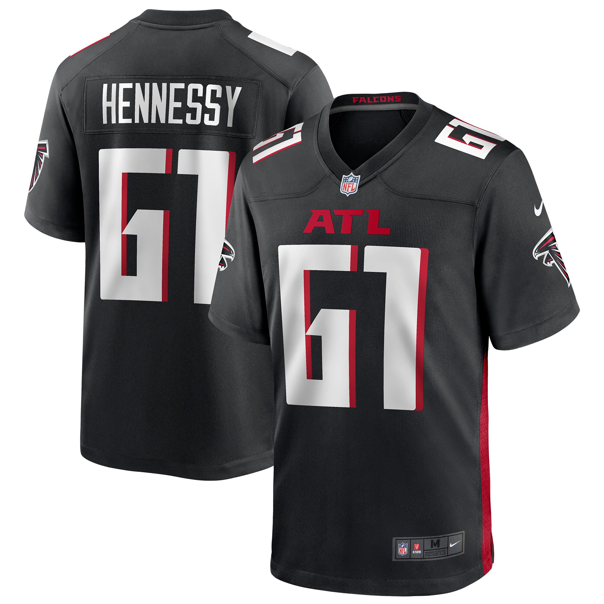 Matt Hennessy Atlanta Falcons Player Game Jersey - Black