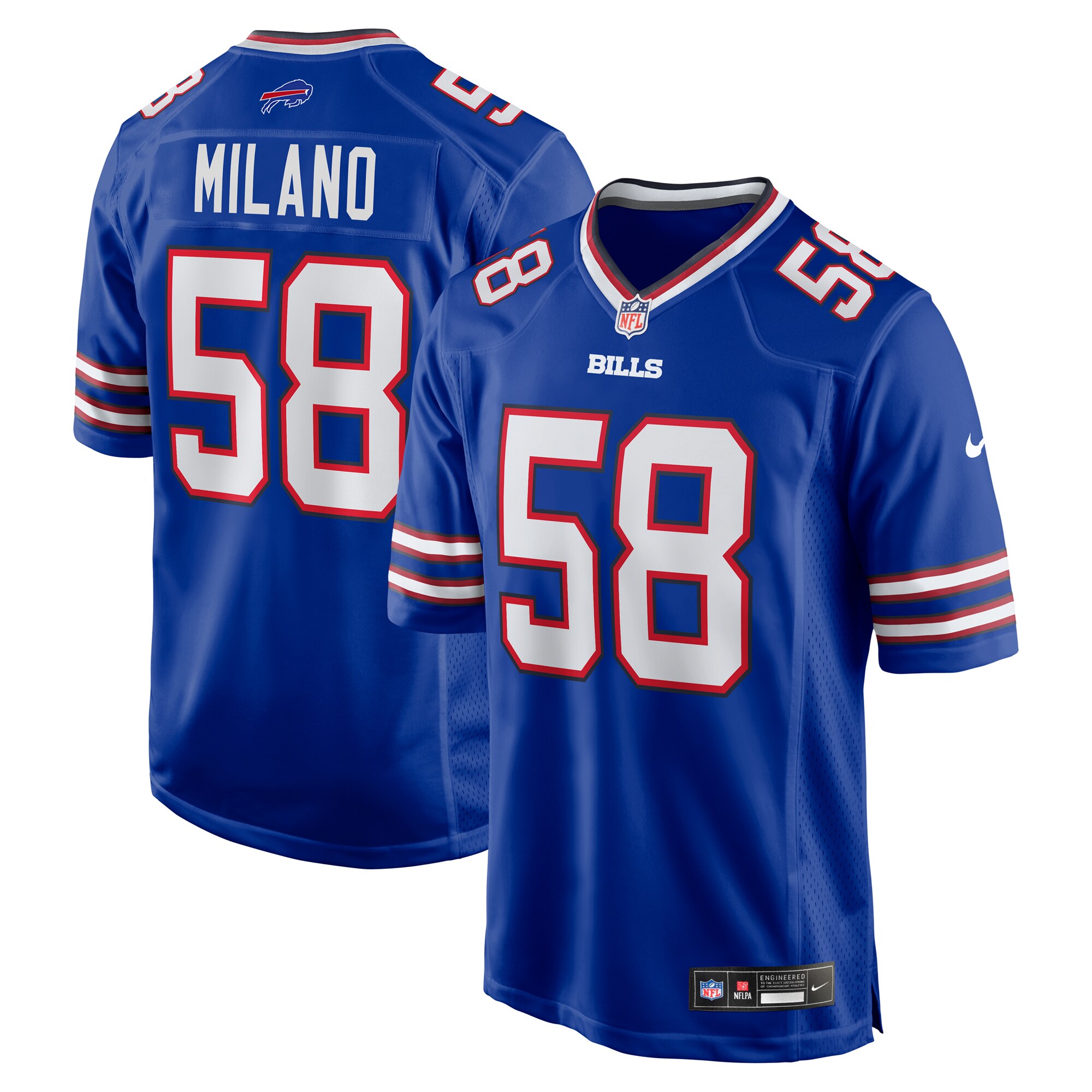 Matt Milano Buffalo Bills Game Player Jersey - Royal