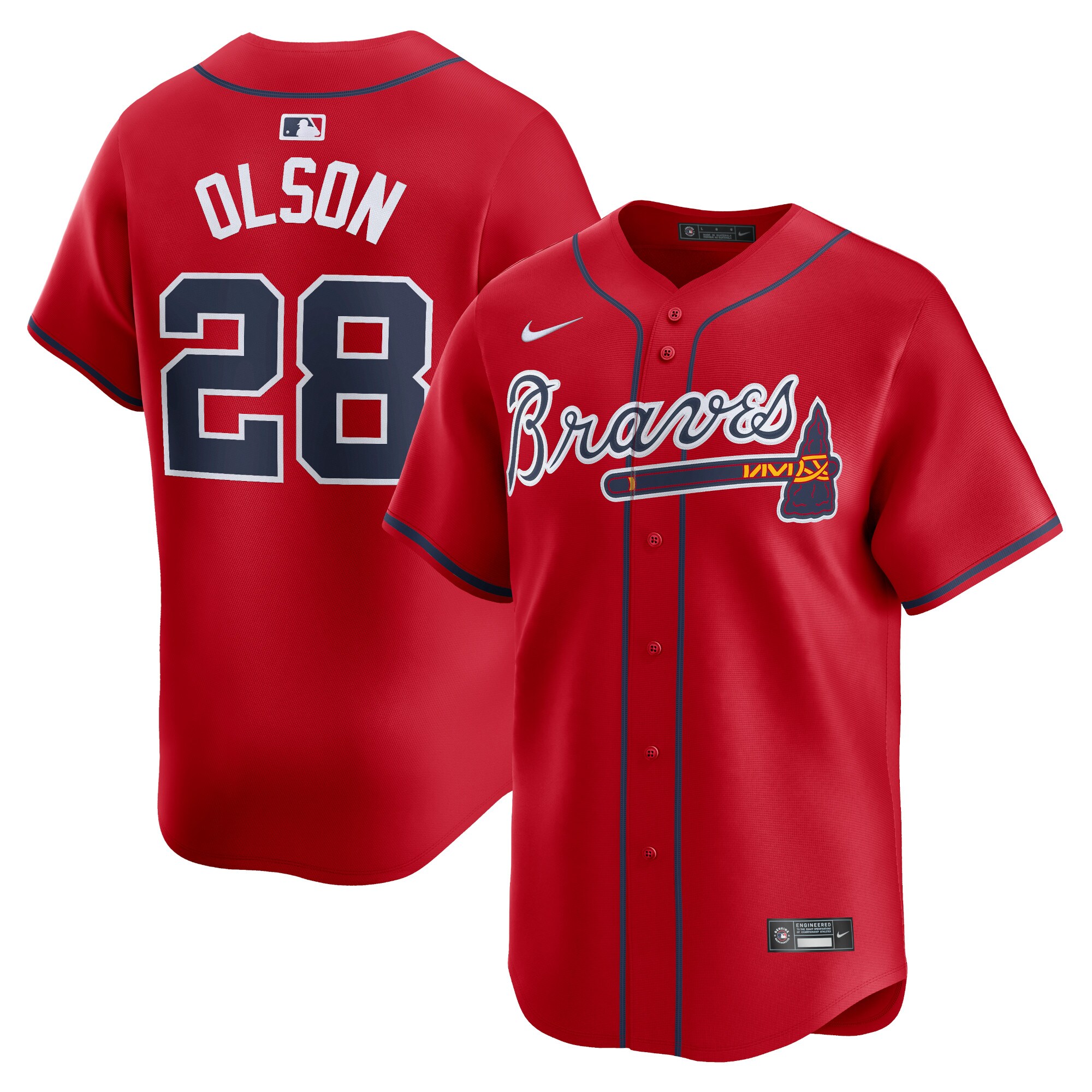 Matt Olson Atlanta Braves Alternate Limited Player Jersey\u00c2\u00a0\u00e2\u20ac\u201c Red