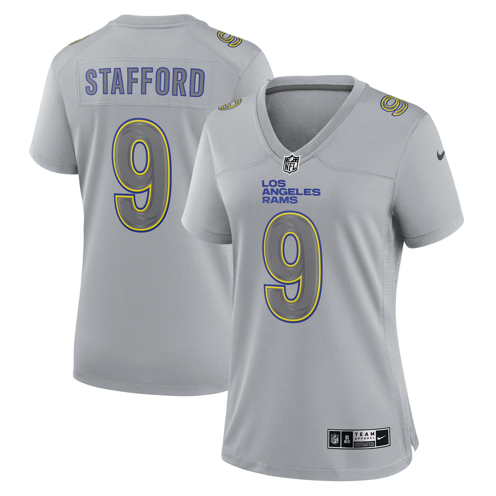 Matthew Stafford Los Angeles Rams Women's Atmosphere Fashion Game Jersey - Gray