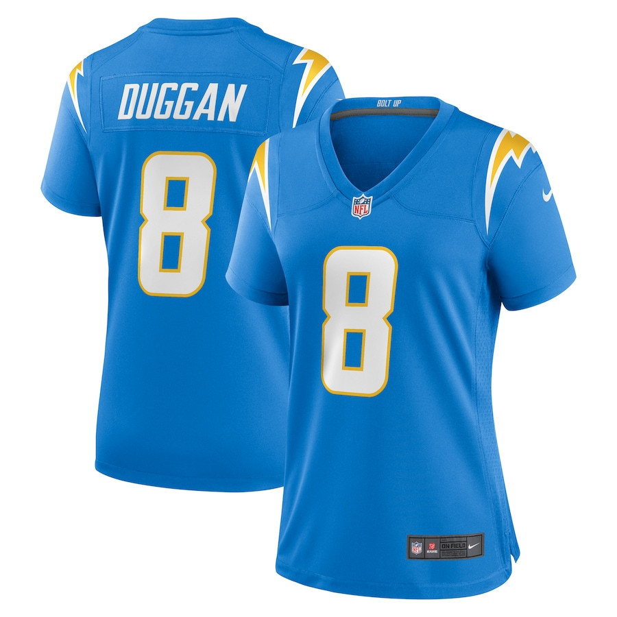 Max Duggan 8 Los Angeles Chargers Women Game Jersey - Powder Blue