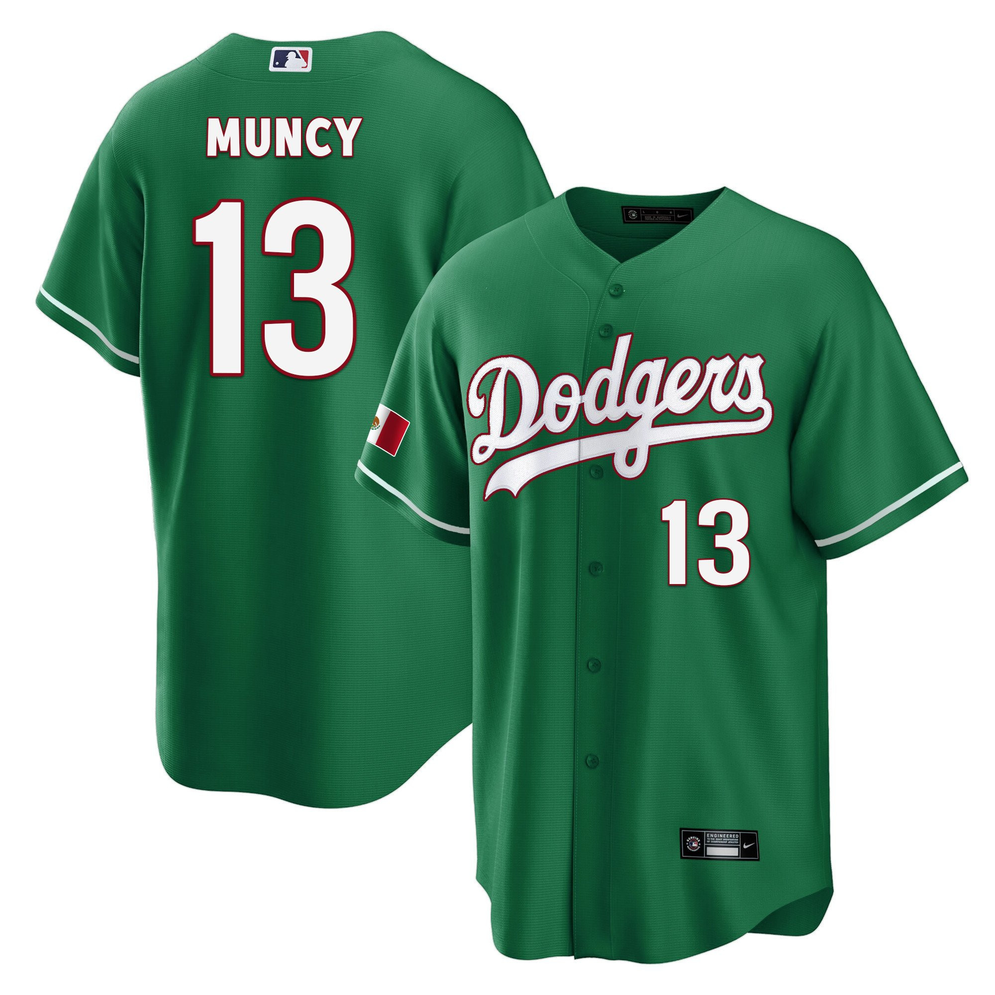 Max Muncy 13 Los Angeles Dodgers Mexico Baseball Men Jersey - Green