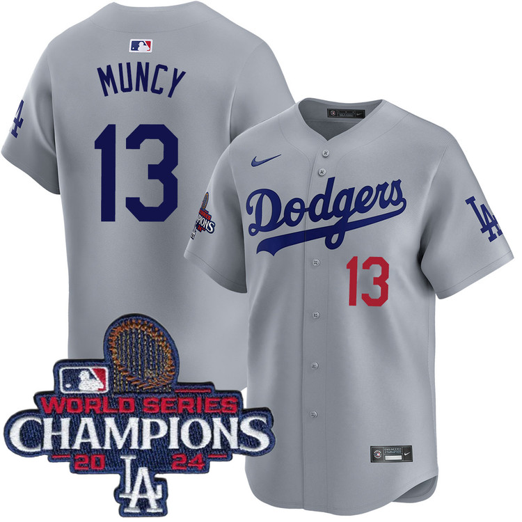 Max Muncy Los Angeles Dodgers Alternate Road Limited World Series Champions Jersey