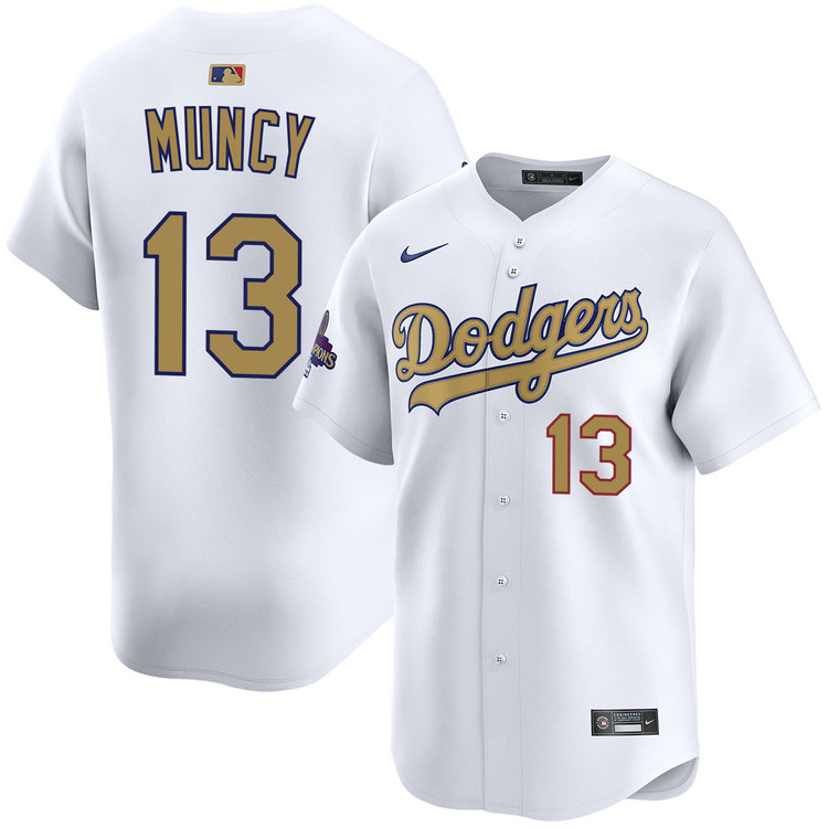Max Muncy Los Angeles Dodgers Home 2025 Gold Collection Limited Jersey