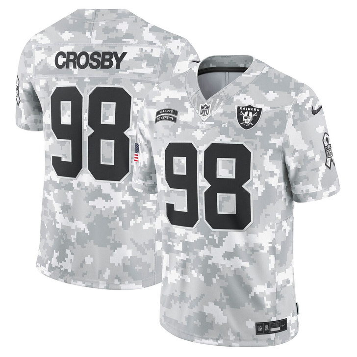 Maxx Crosby Las Vegas Raiders 2024 Salute to Service Limited Jersey - Arctic Camo
