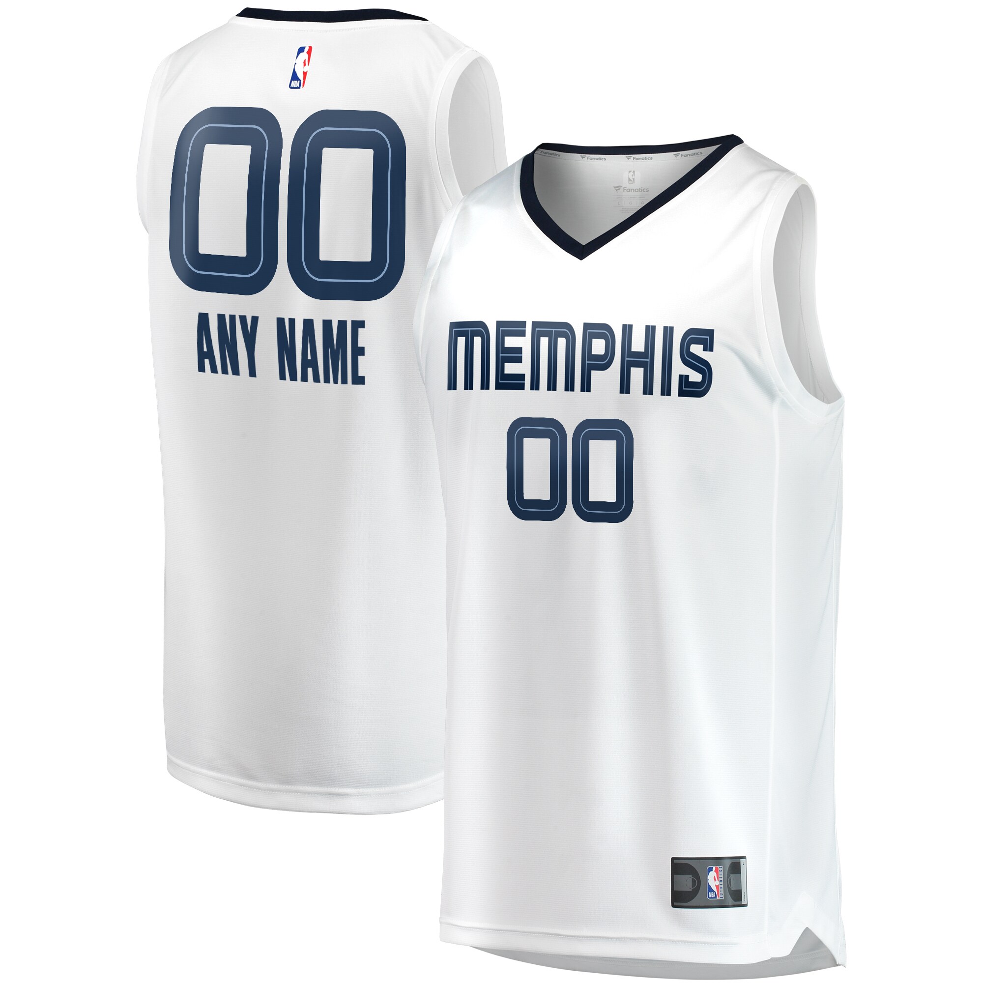Memphis Grizzlies Fanatics Fast Break Custom Replica Jersey - Association Edition - White