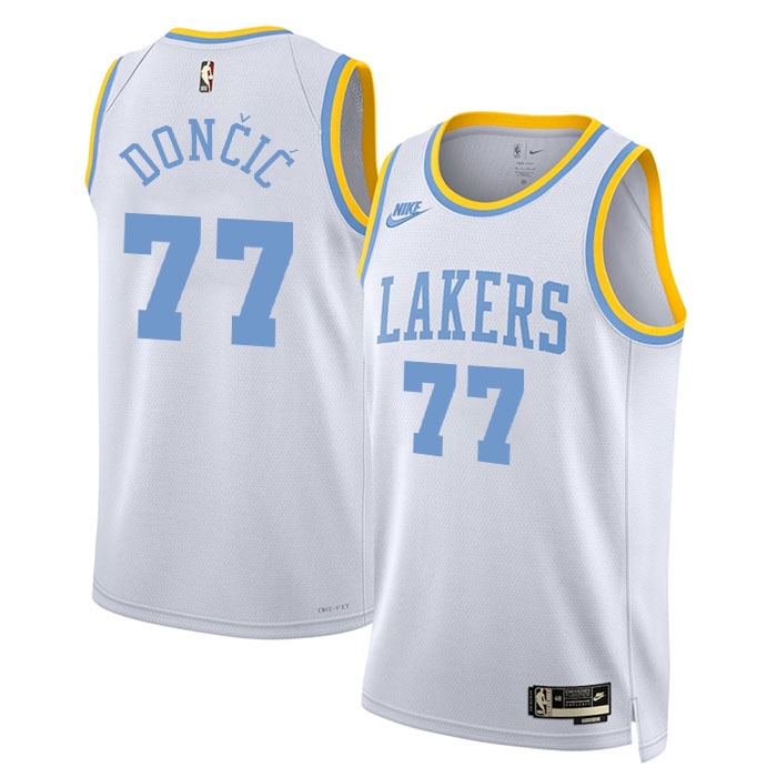 Men Los Angeles Lakers #77 Luka Dončić Basketball Jersey-4