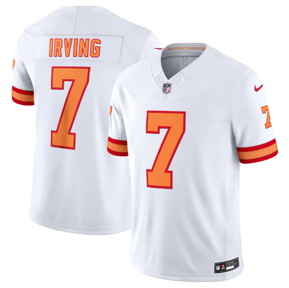Men's Youth women's '76 Tampa Bay Buccaneers Bucky Irving White Vapor F.U.S.E. Player Limited Jersey