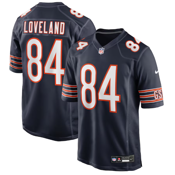 Men's Youth Women's Chicago Bears Colston Loveland Navy 2025 Draft First Round Pick Game Jersey