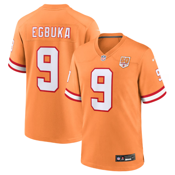 Men's Youth women's Tampa Bay Buccaneers Emeka Egbuka Creamsicle 50th Season Game Jersey