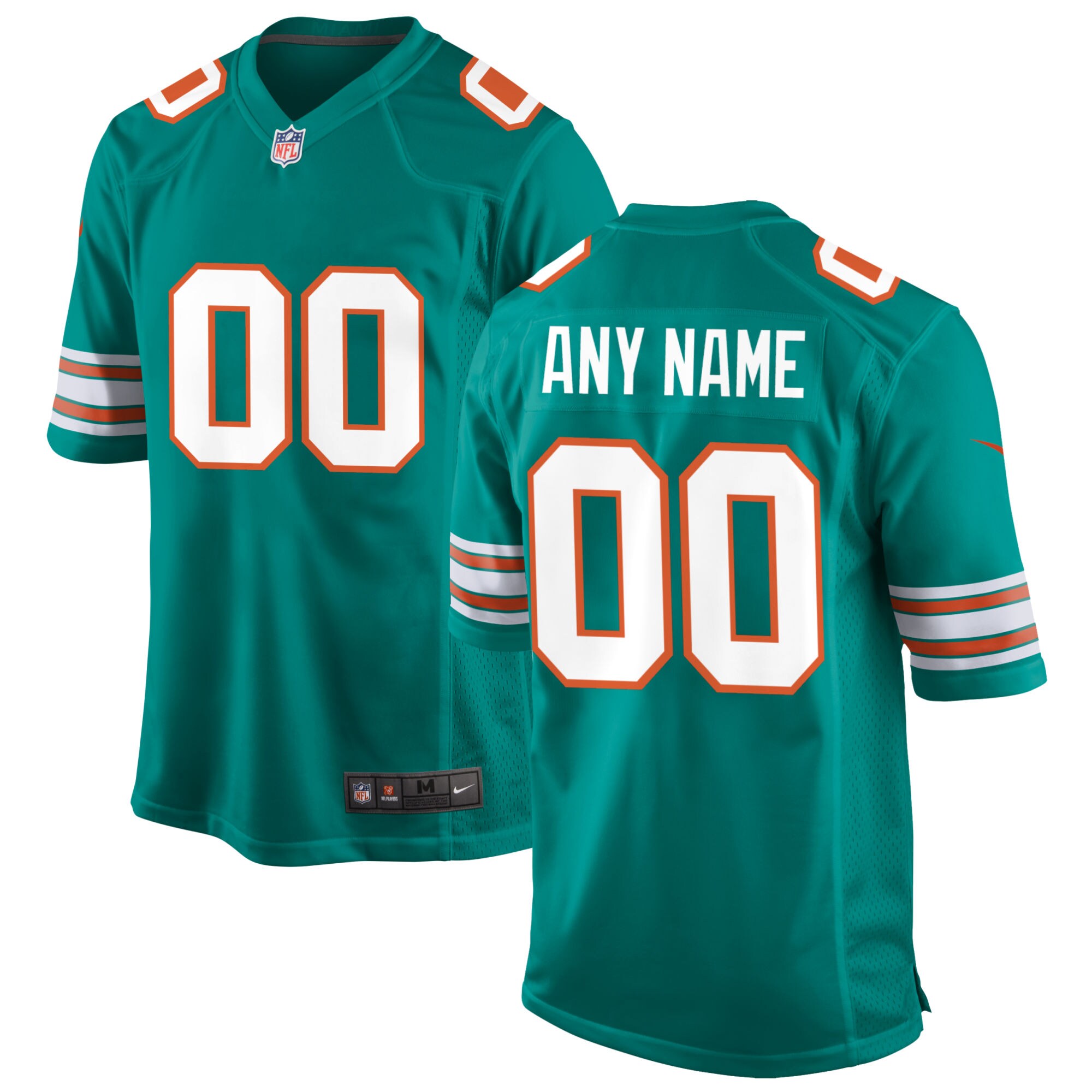 Miami Dolphins Alternate Custom Game Jersey - Aqua