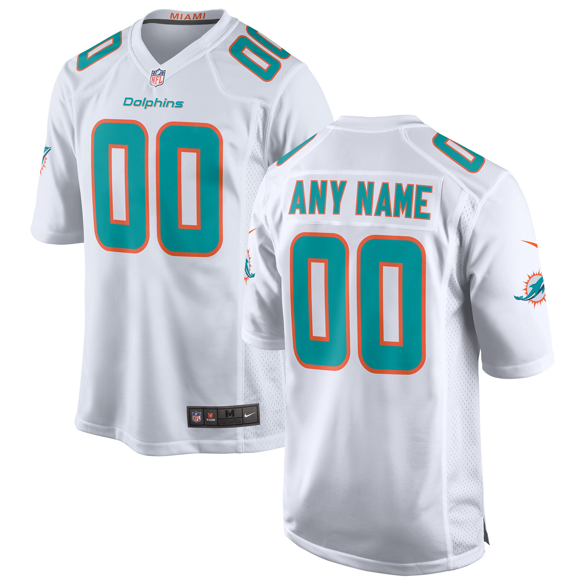 Miami Dolphins Custom Game Jersey - White