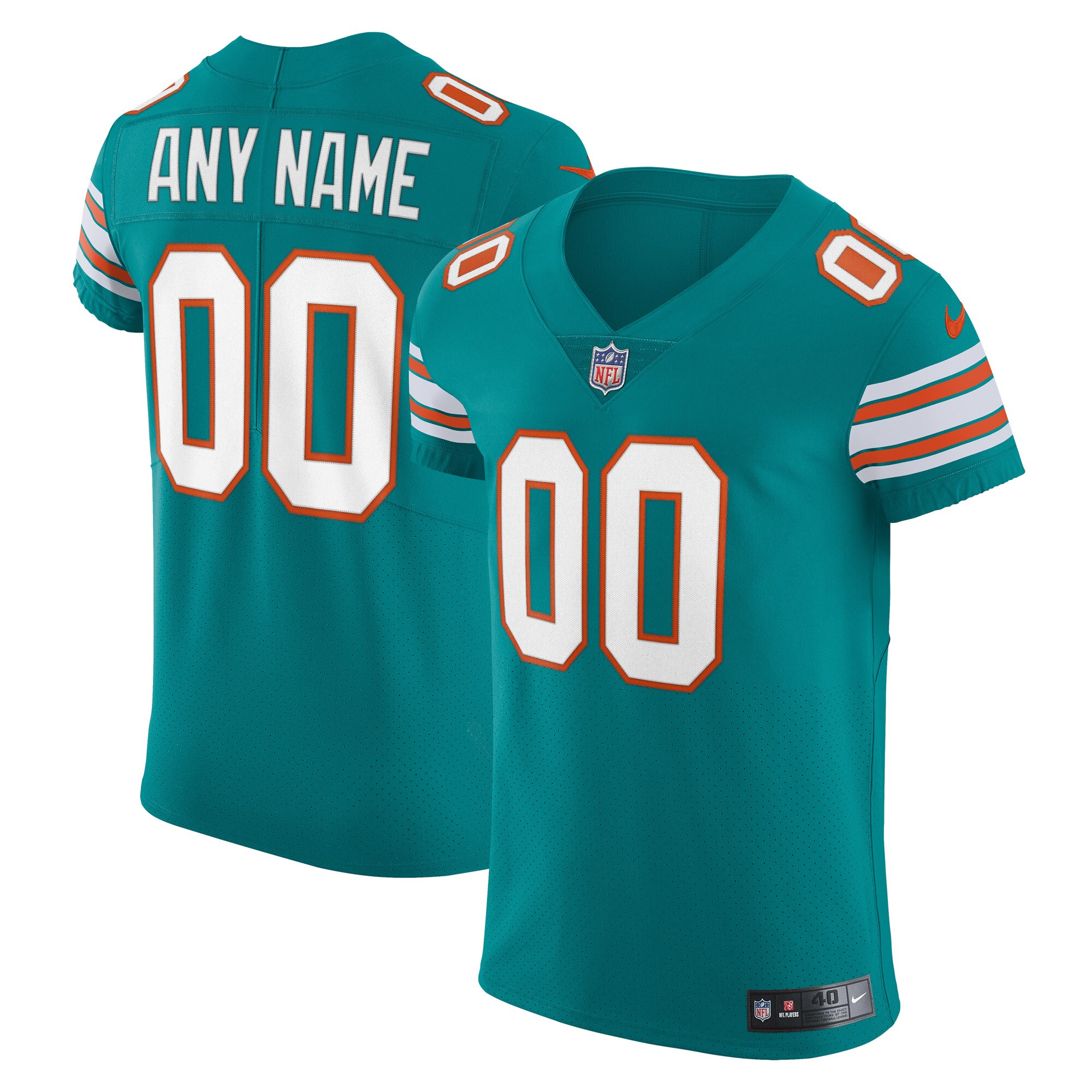 Miami Dolphins Elite Vapor Untouchable Custom Jersey - Aqua
