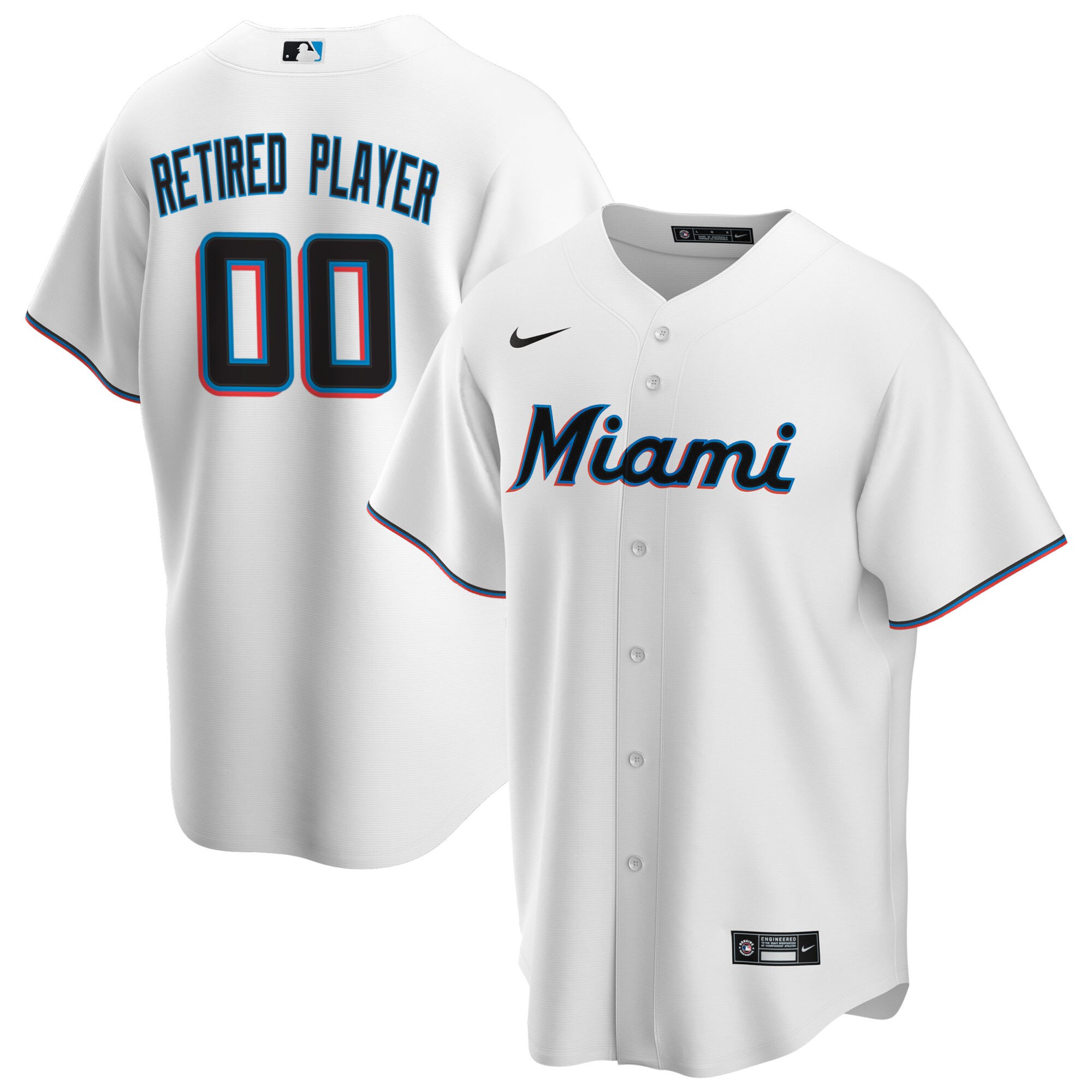 Miami Marlins Home Pick-A-Player Retired Roster Replica Jersey - White