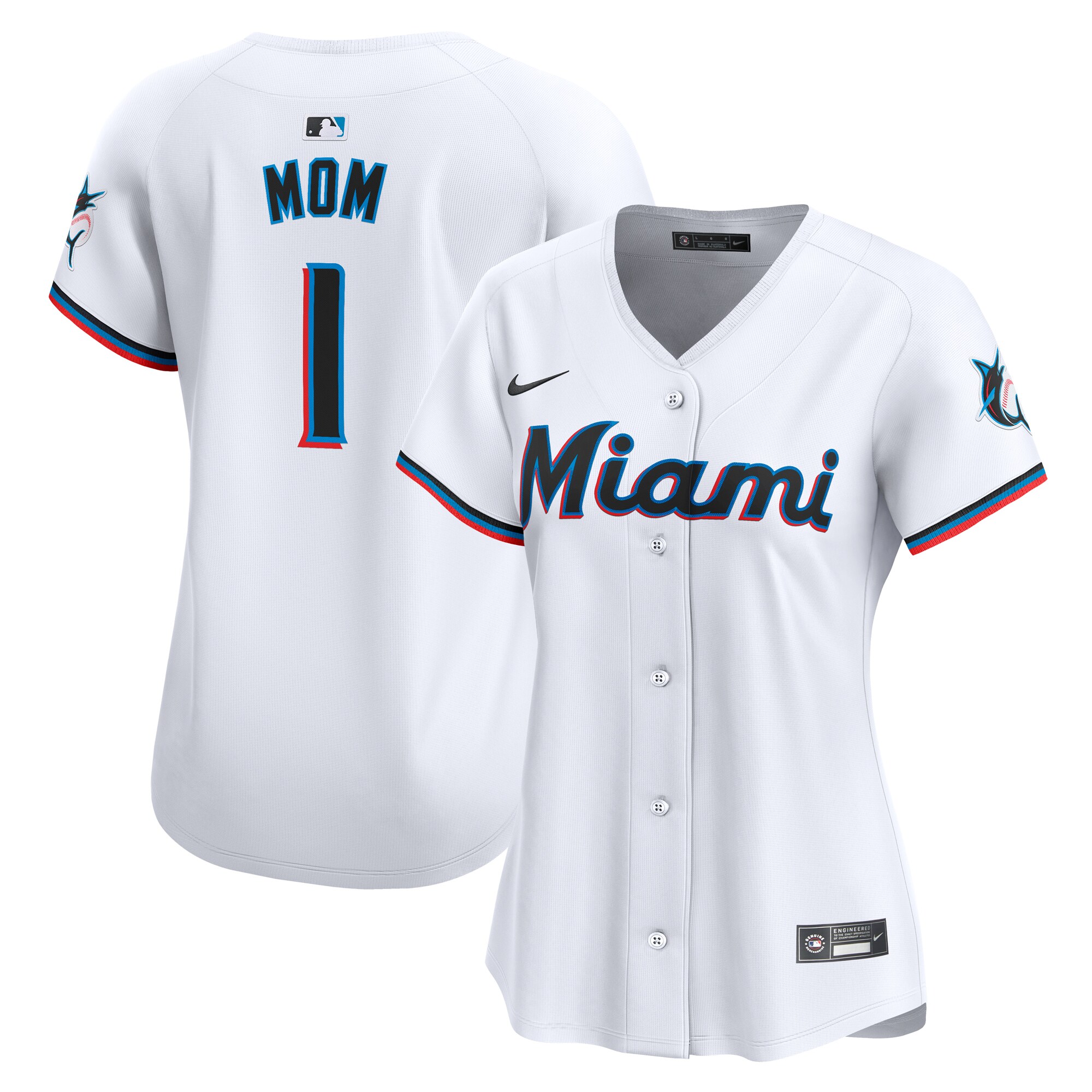 Miami Marlins Women's #1 Mom Home Limited Jersey - White