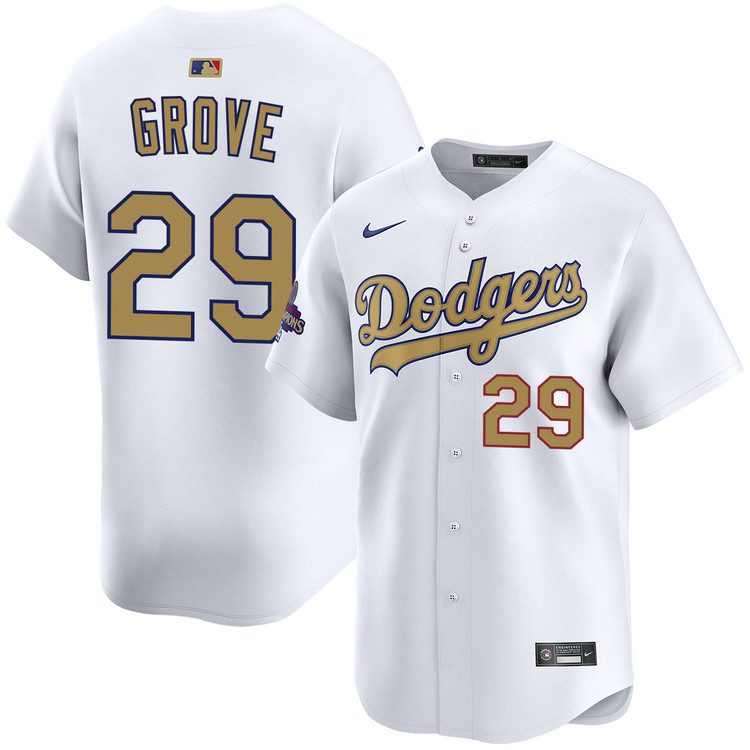 Michael Grove Los Angeles Dodgers Home 2025 Gold Collection Limited Jersey