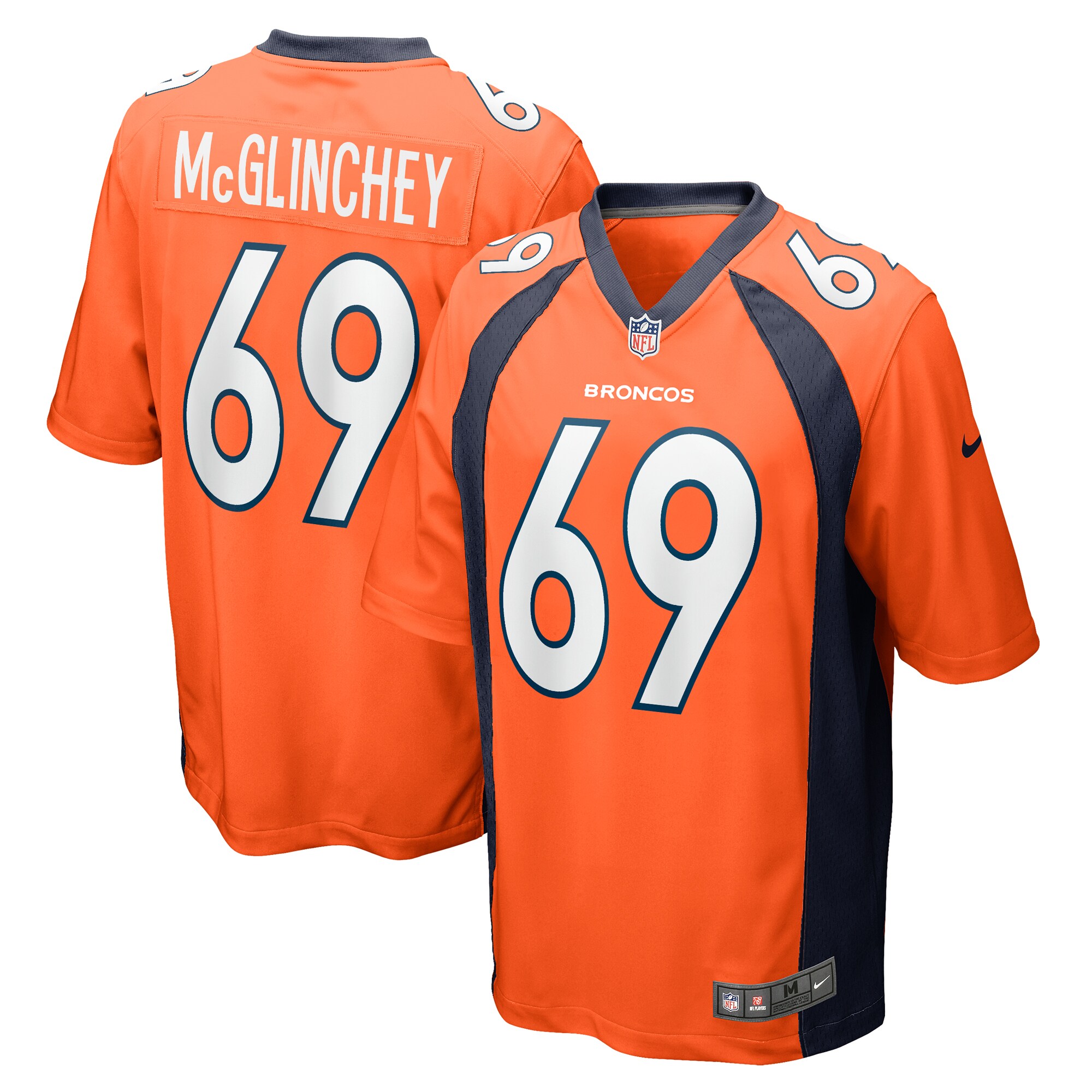 Mike McGlinchey Denver Broncos Game Player Jersey - Orange