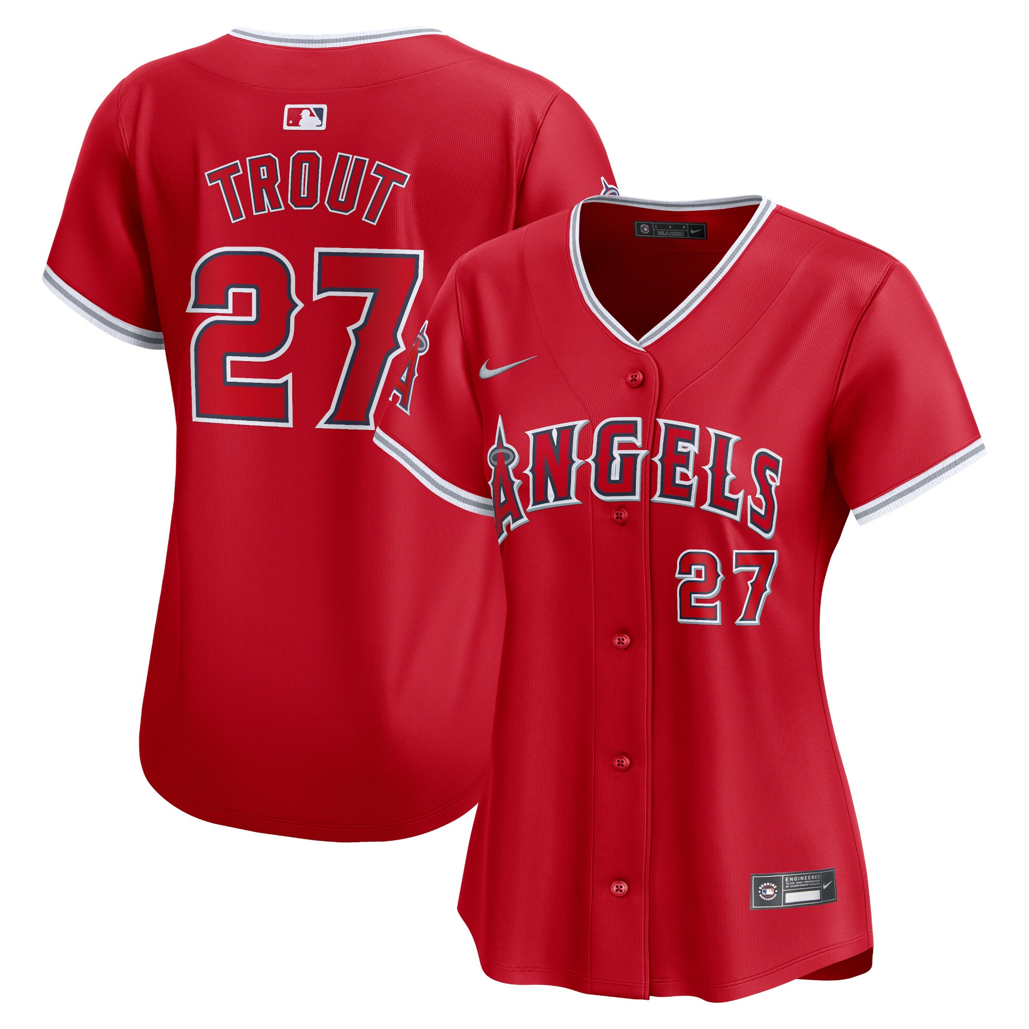 Mike Trout Los Angeles Angels Women's Alternate Limited Player Jersey\u00c2\u00a0\u00e2\u20ac\u201c Red